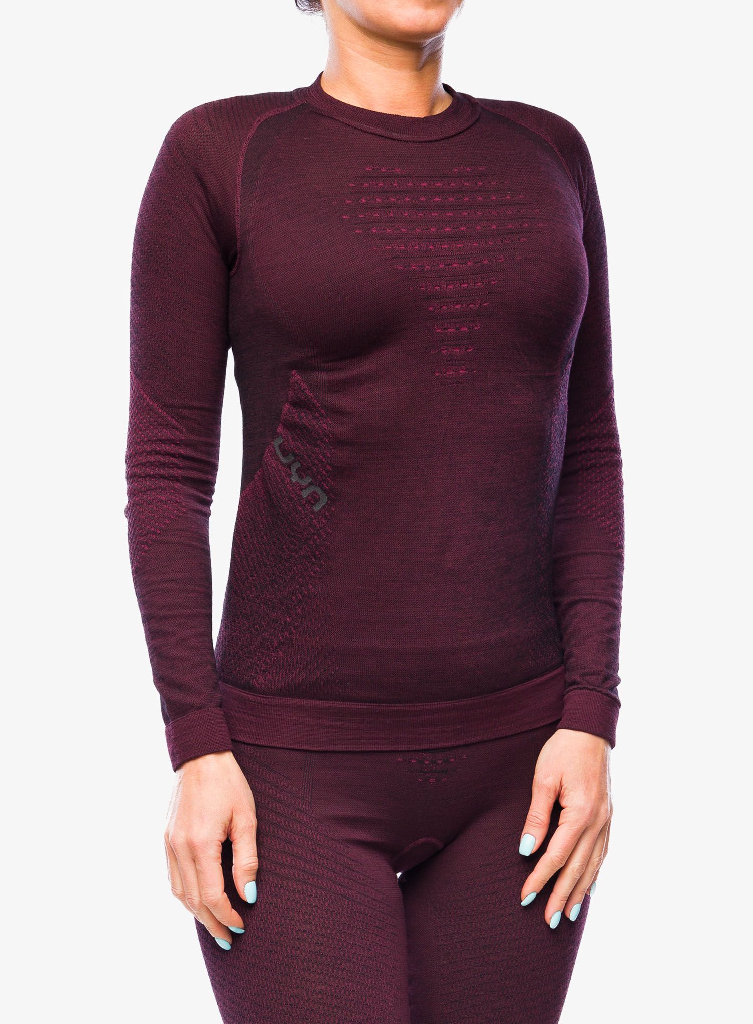 Ženska termo flis jopa UYN Fusyon Biotech UW Shirt LS - windsor wine