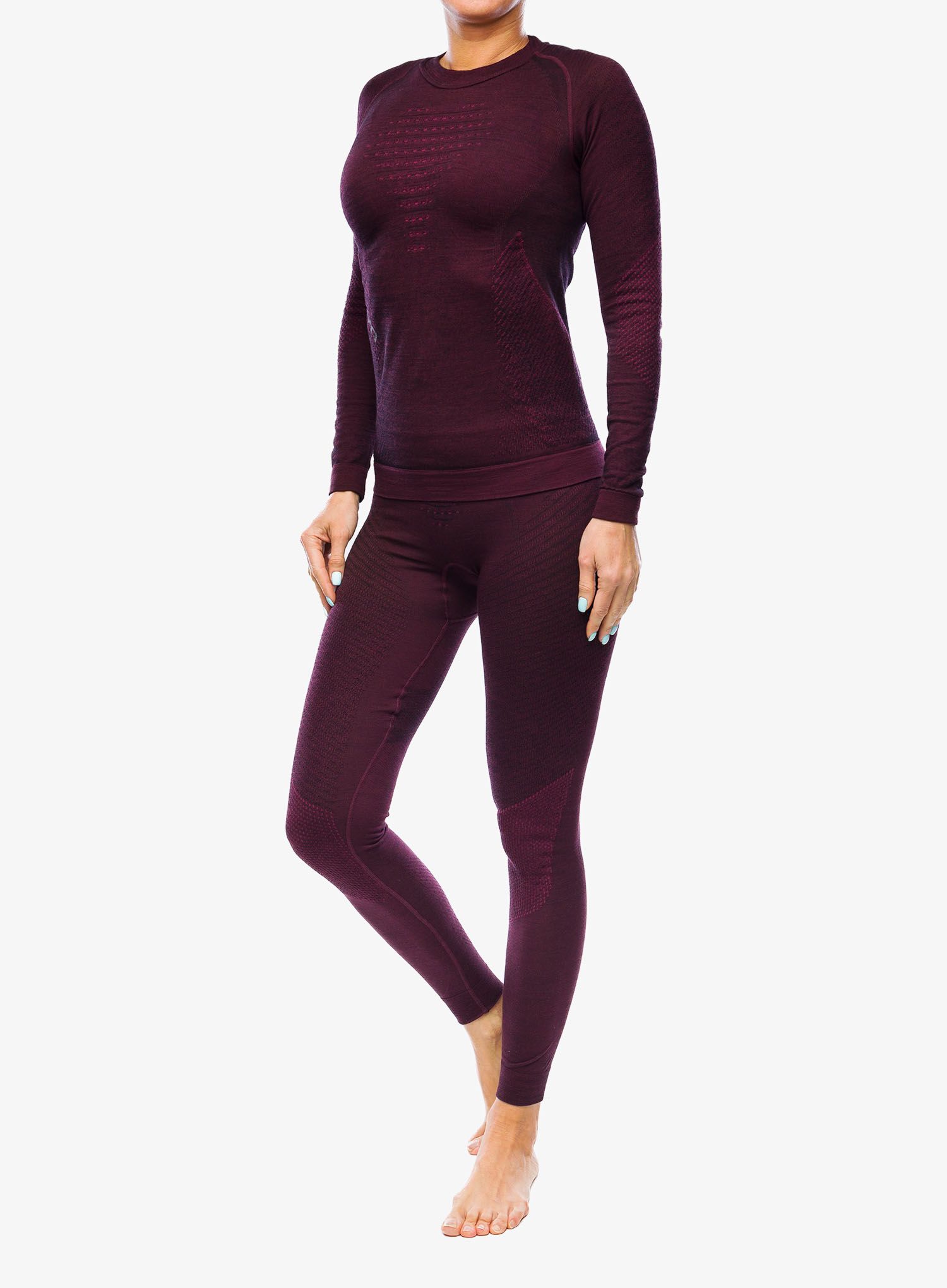 Ženska termo flis jopa UYN Fusyon Biotech UW Shirt LS - windsor wine