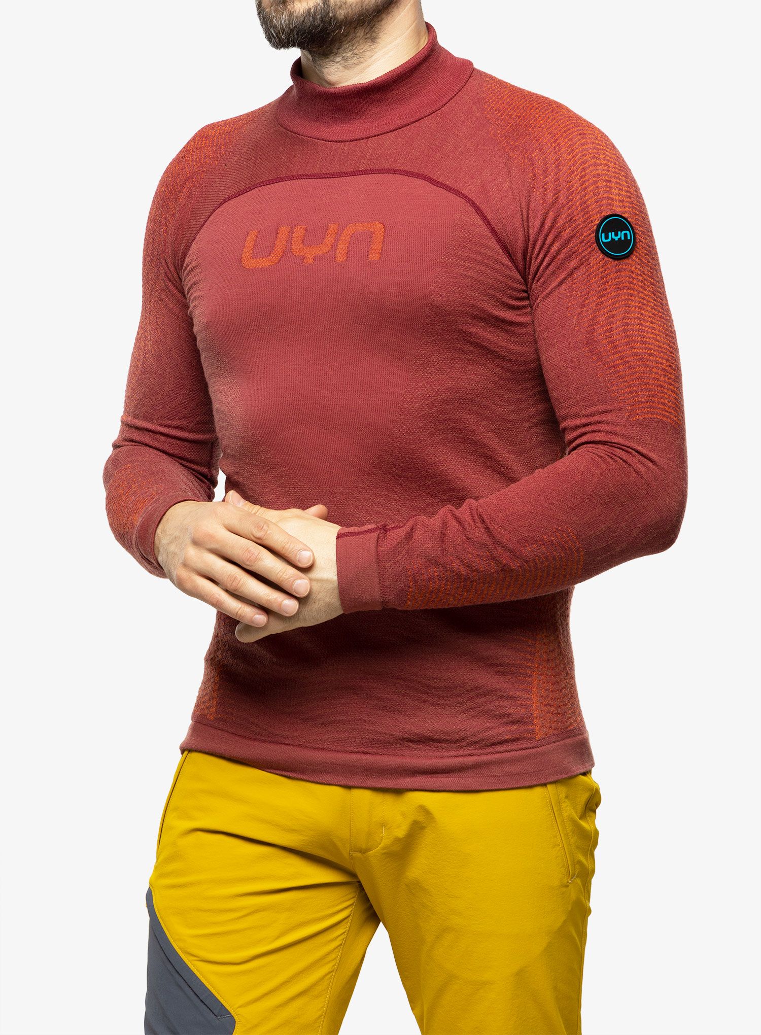 Termo flis jopa UYN Man Nival 2nd Layer OW Shirt Long SL - sofisticated red/orange shiny