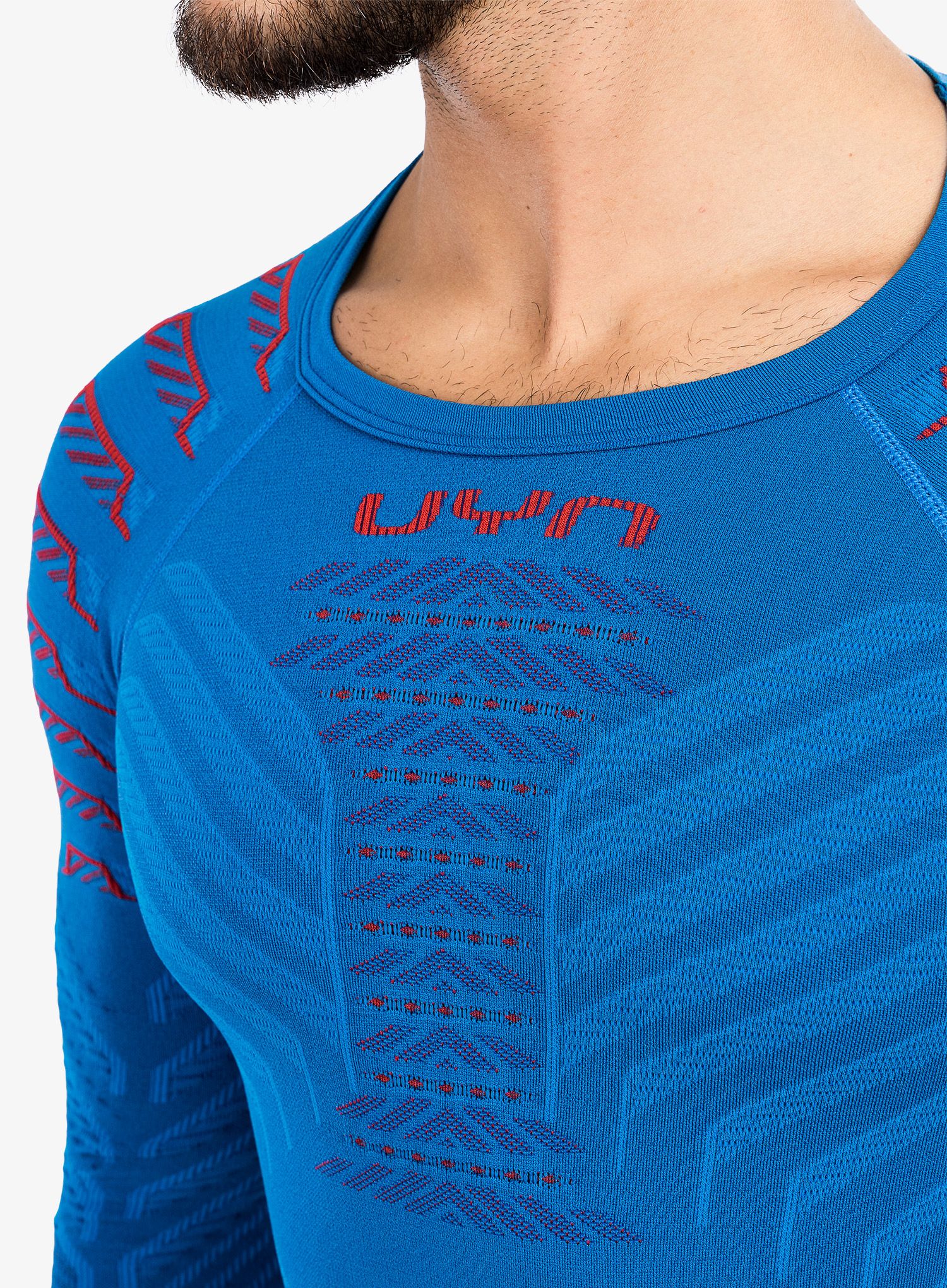 Termo flis jopa UYN Man Resilyon UW Shirt LG SL Round Neck - blue/red