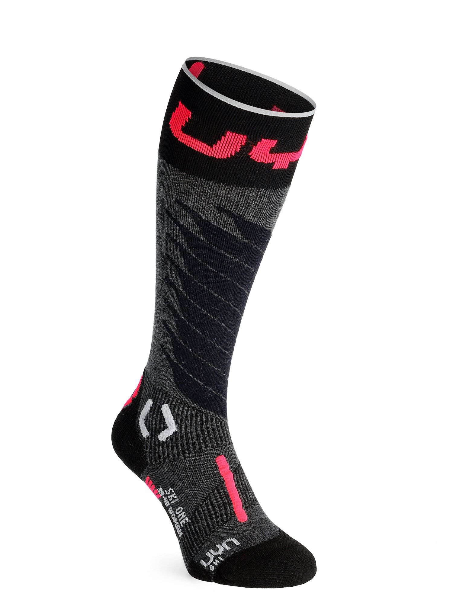 Ženske nogavice UYN Ski One Merino Socks - anthracite/pink
