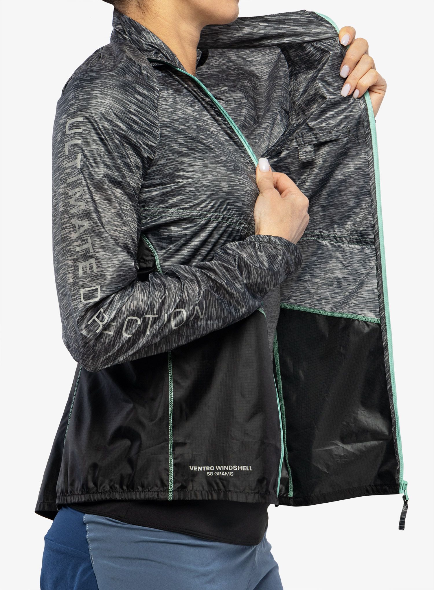 Ženska jakna za tek Ultimate Direction Ventro Windshell - hth.grey