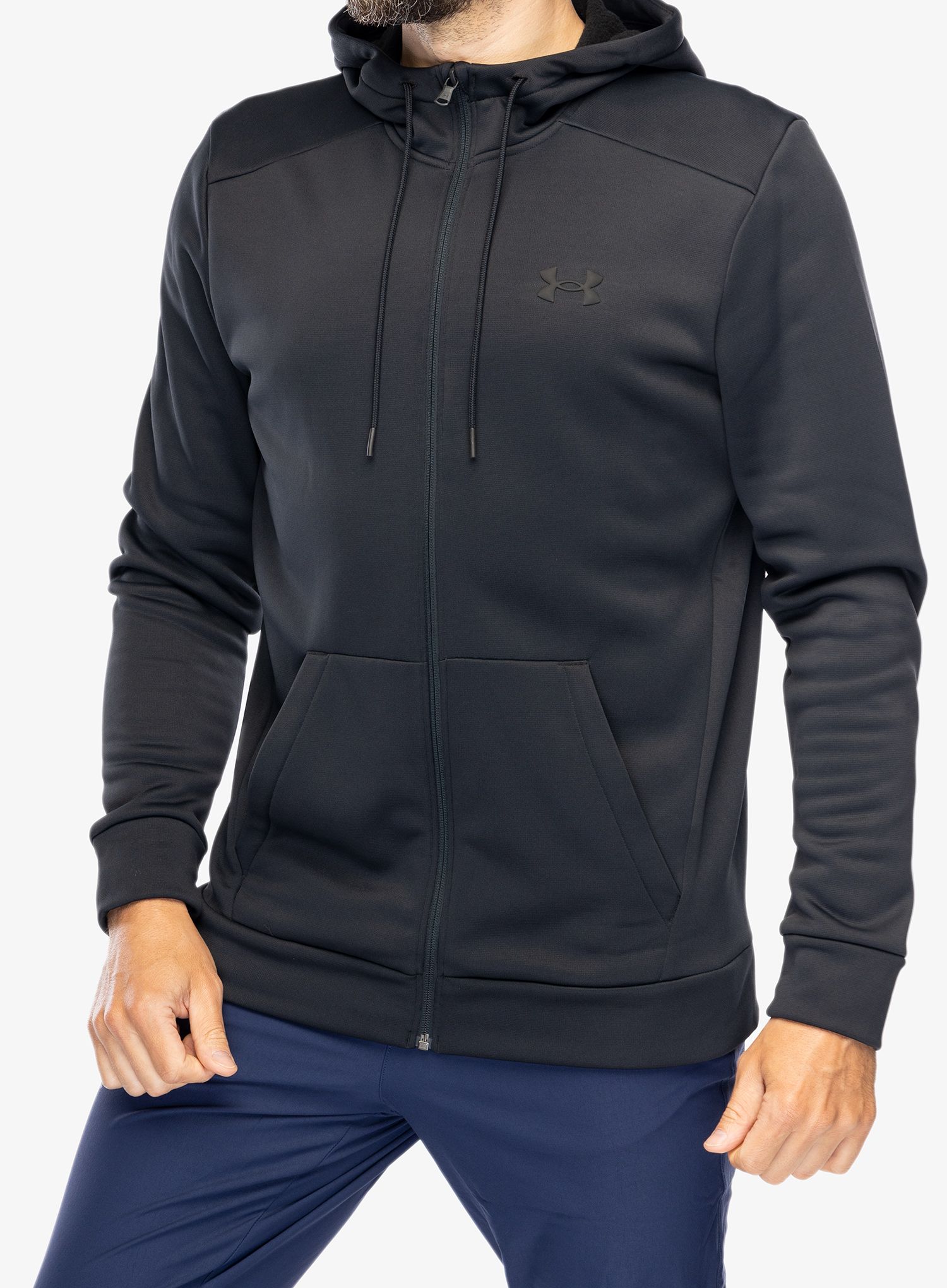 Moška jopica Under Armour Armour Fleece Full Zip Hoodie - black/black