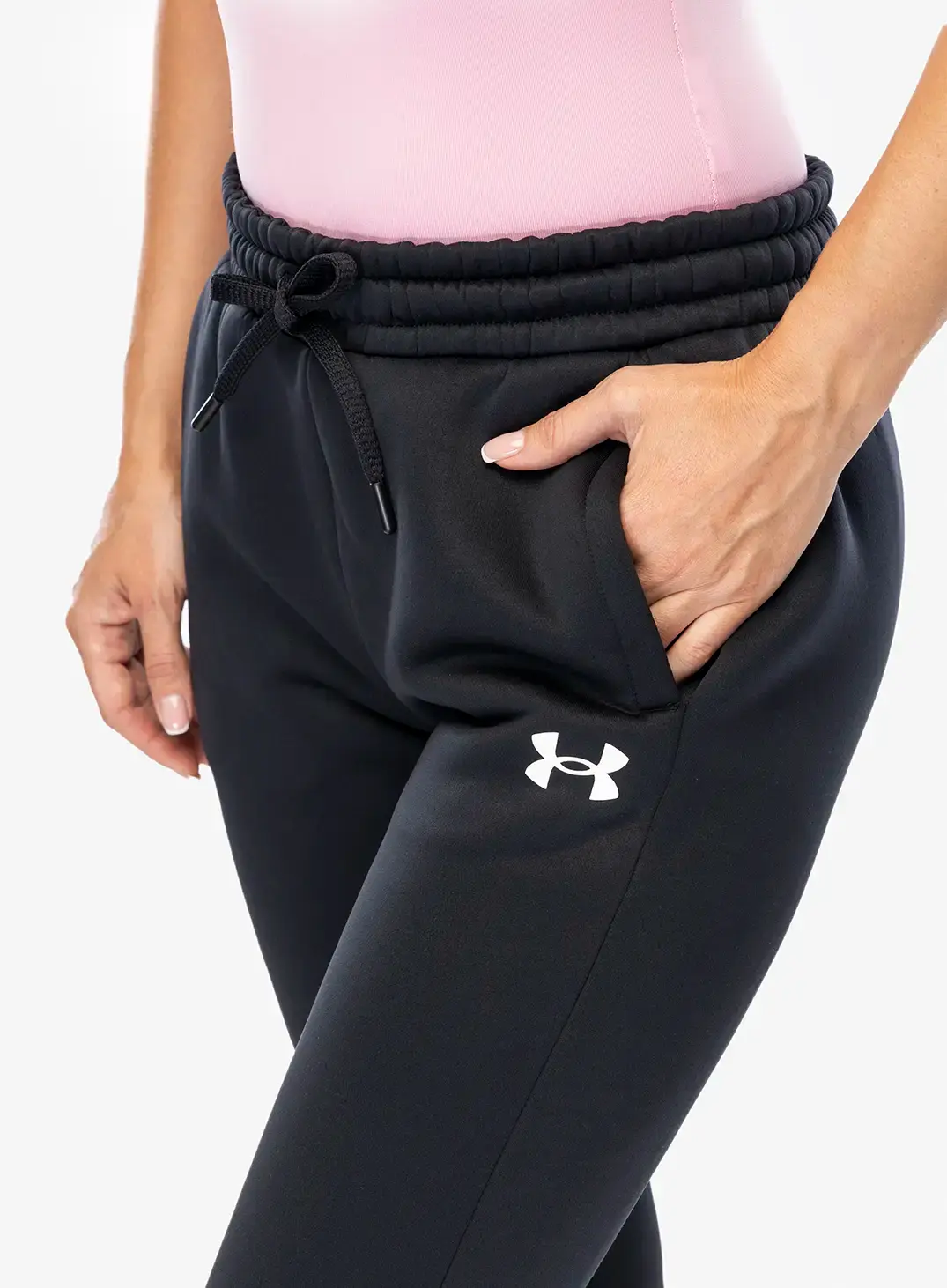 Ženske hlače Under Armour Armour Fleece Joggers - black/white