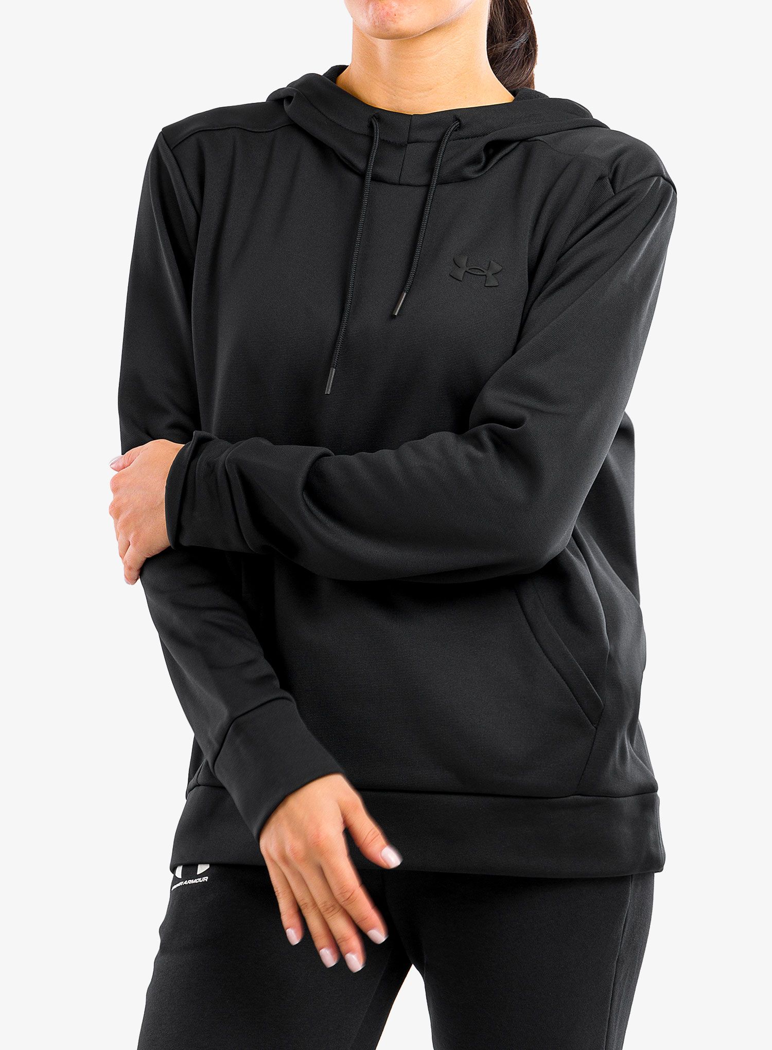 Ženska jopica Under Armour Armour Fleece LC Hoodie - black/black
