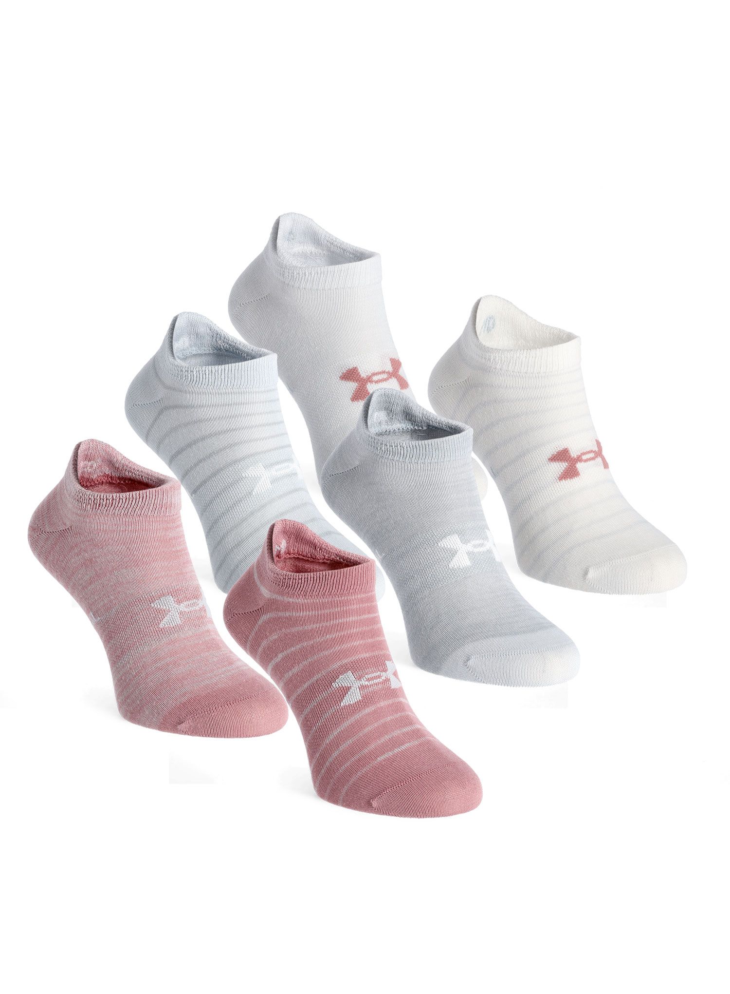 Nogavice Under Armour Essential No Show 6-pack - pink elixir/halo gray