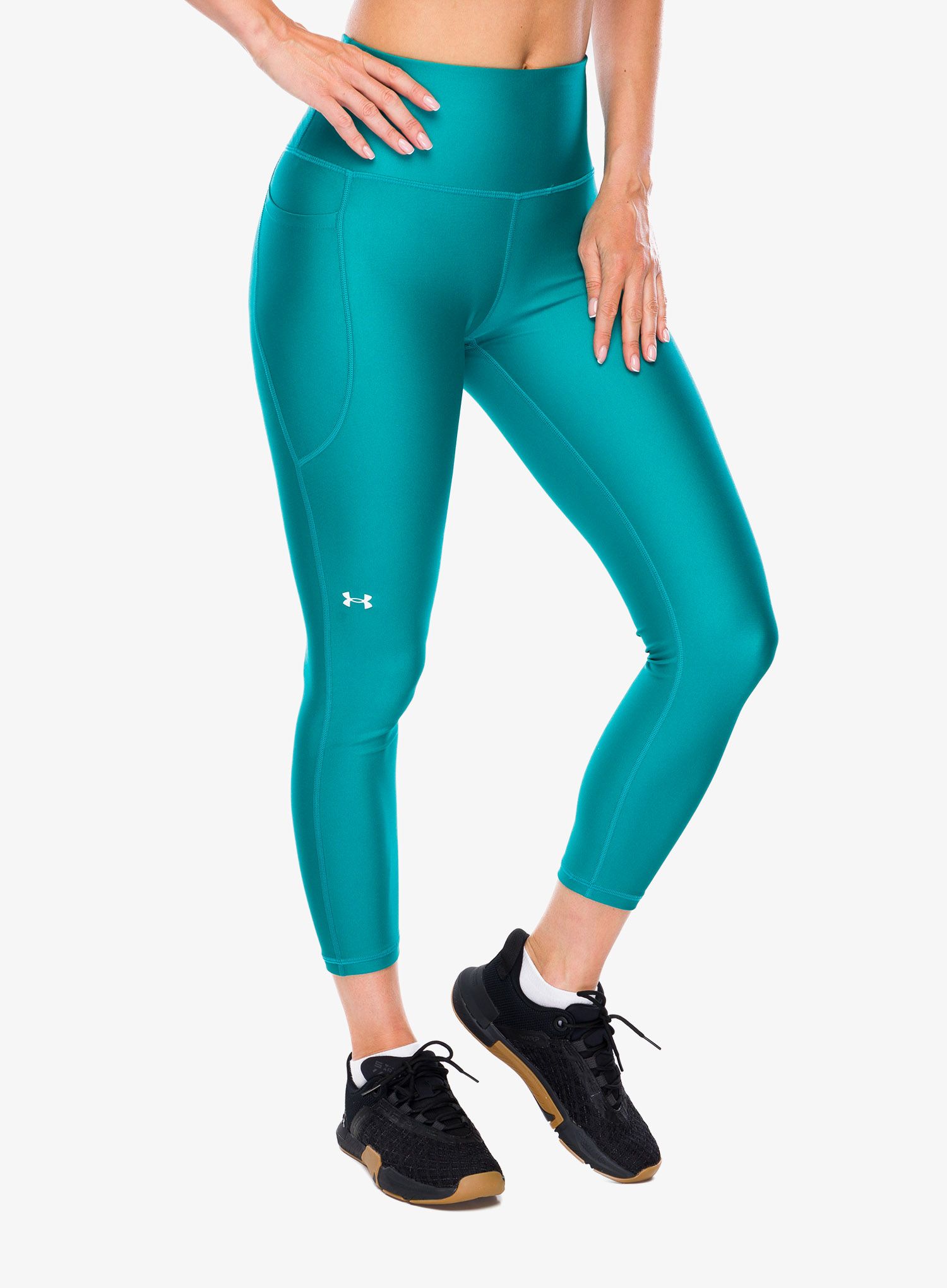 Ženske pajkice Under Armour HG Armour Hi Ankle Leg - coastal teal/white