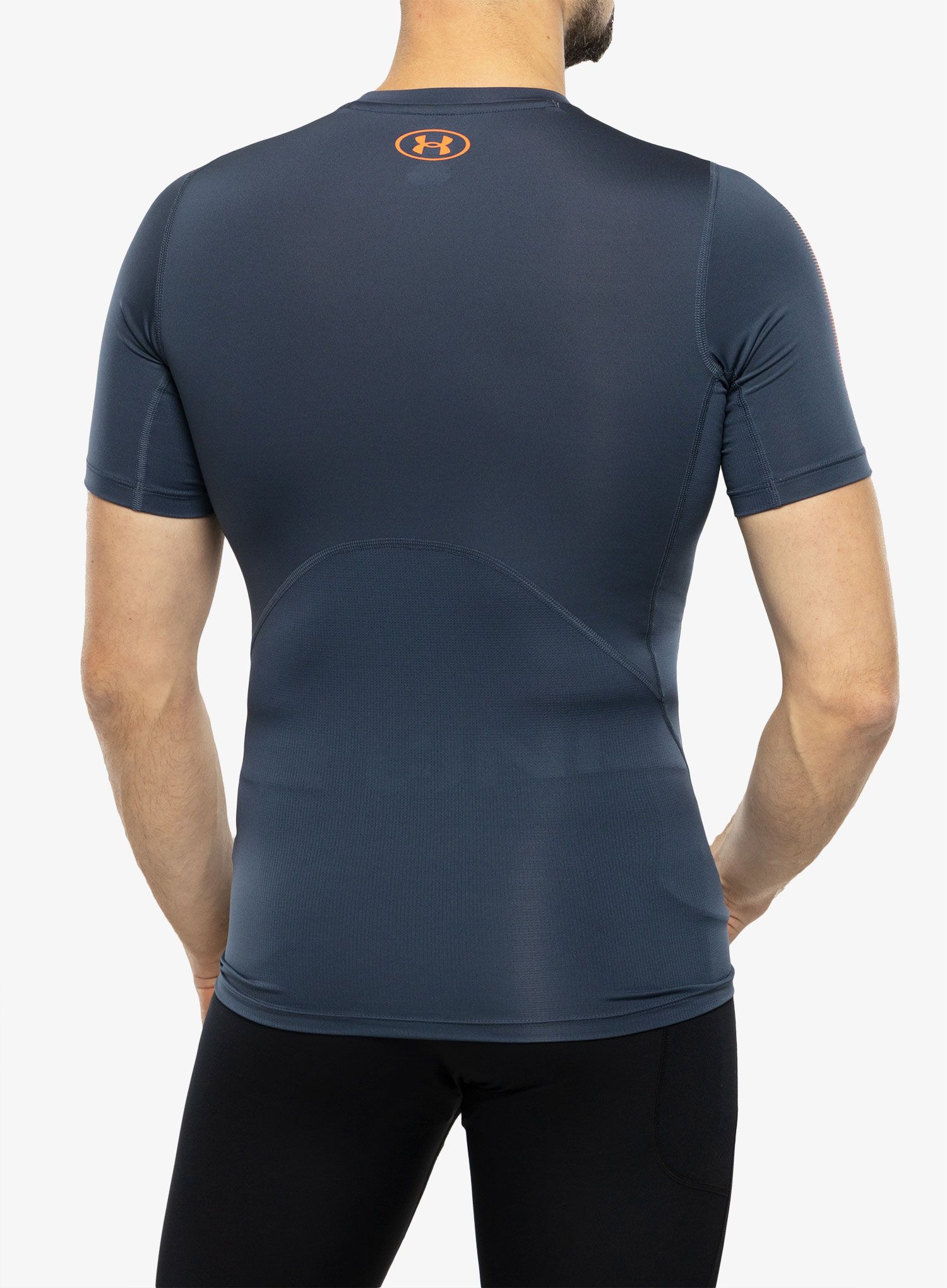Termo majica Under Armour HeatGear Armour Novelty SS - downpour gray/after burn