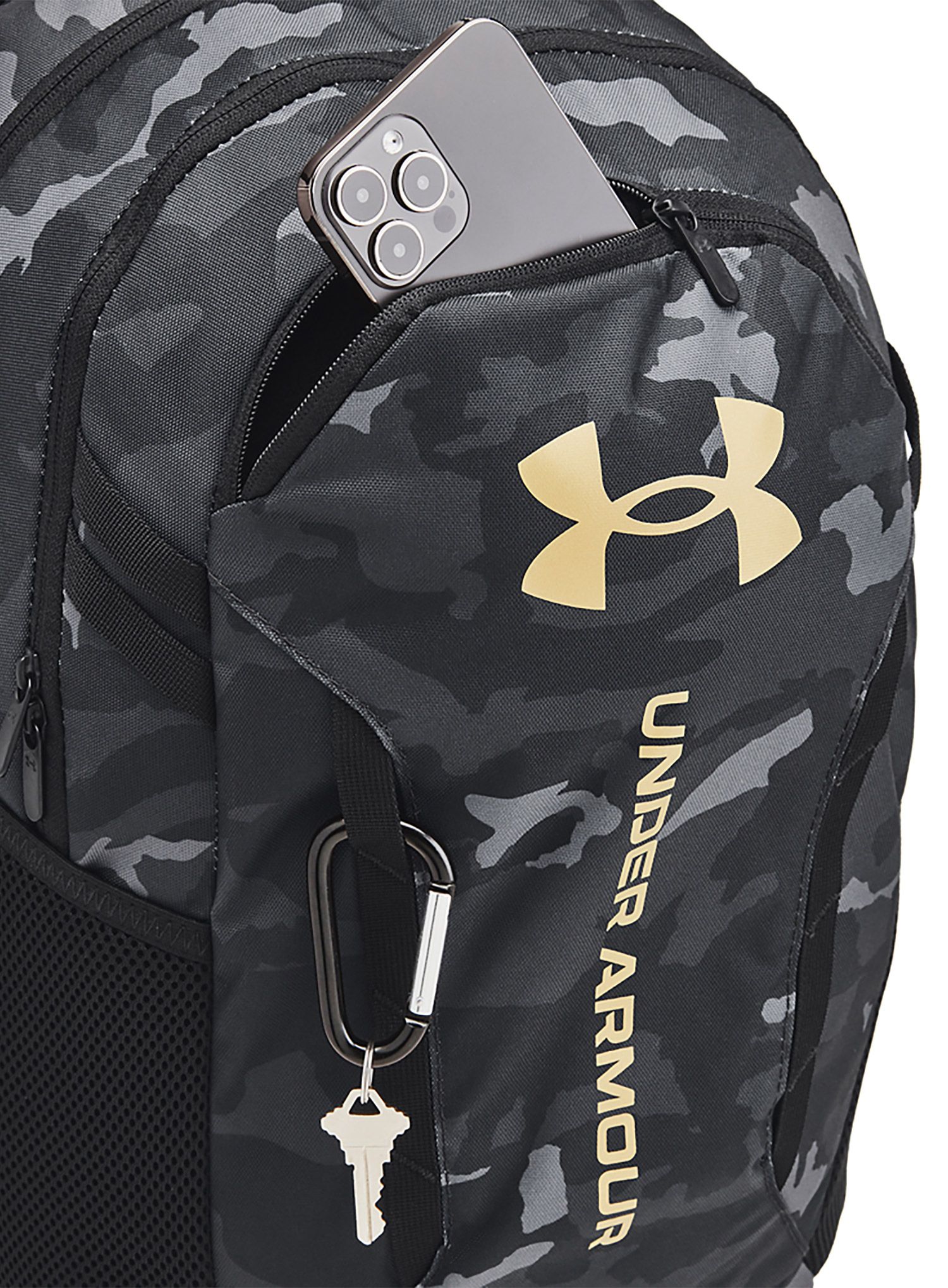 Nahrbtnik za prenosnik Under Armour Hustle 6.0 Backpack - black/black/metallic gold