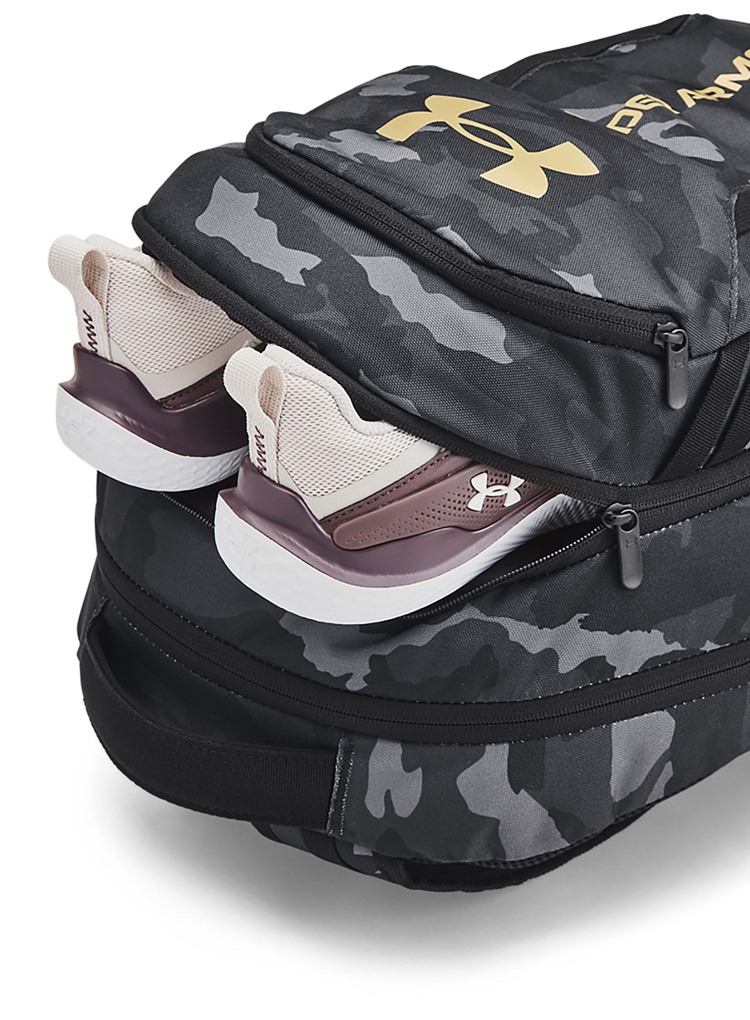 Nahrbtnik za prenosnik Under Armour Hustle 6.0 Backpack - black/black/metallic gold