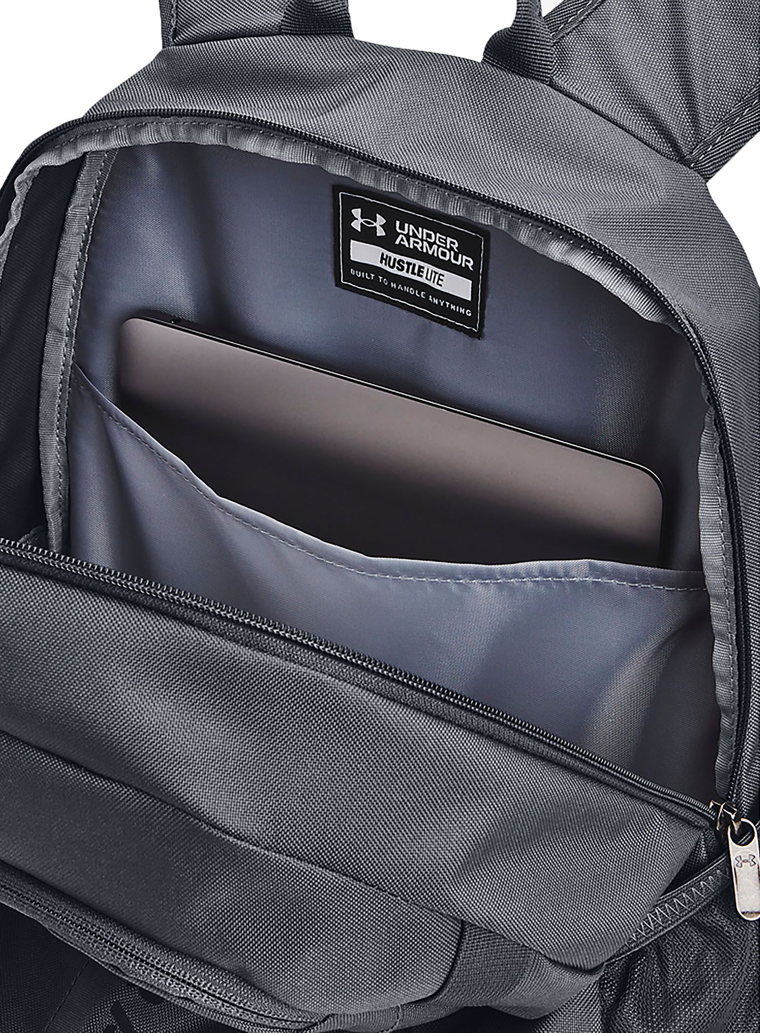 Nahrbtnik za prenosnik Under Armour Hustle Lite Backpack - pitch gray/pitch gray/black