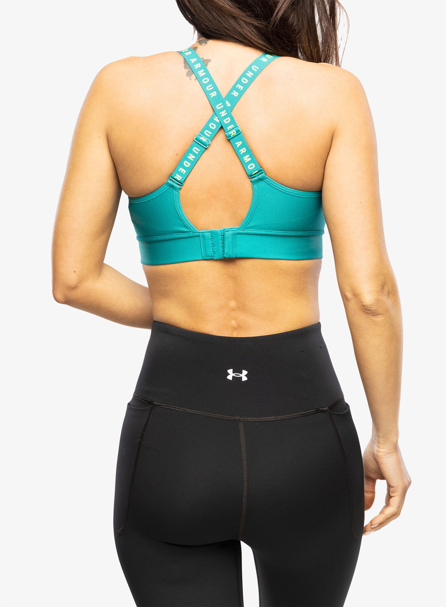 Športni nedrček Under Armour Infinity Mid Covered Sports Bra - coastal teal/c.teal/lime surge