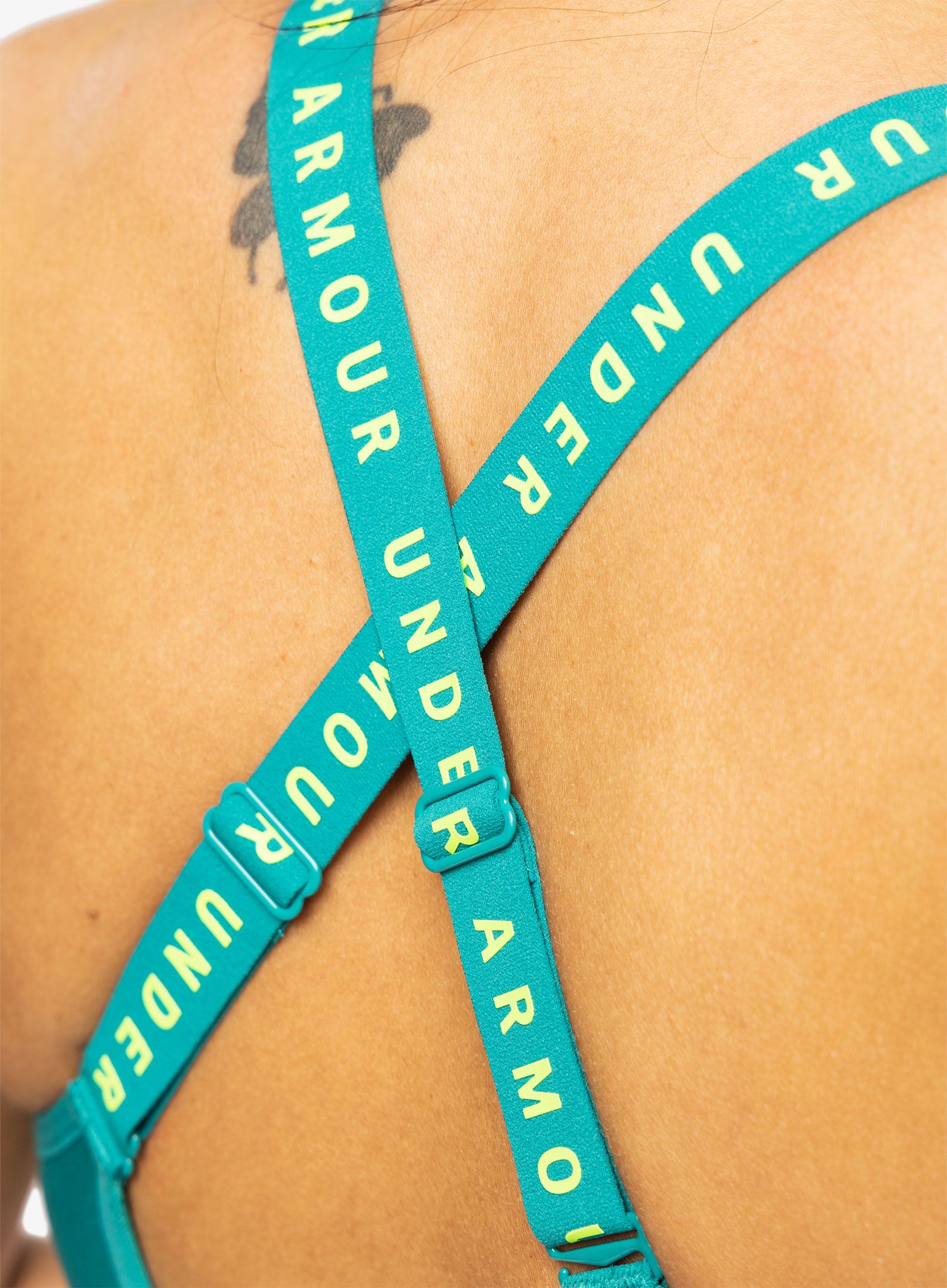 Športni nedrček Under Armour Infinity Mid Covered Sports Bra - coastal teal/c.teal/lime surge