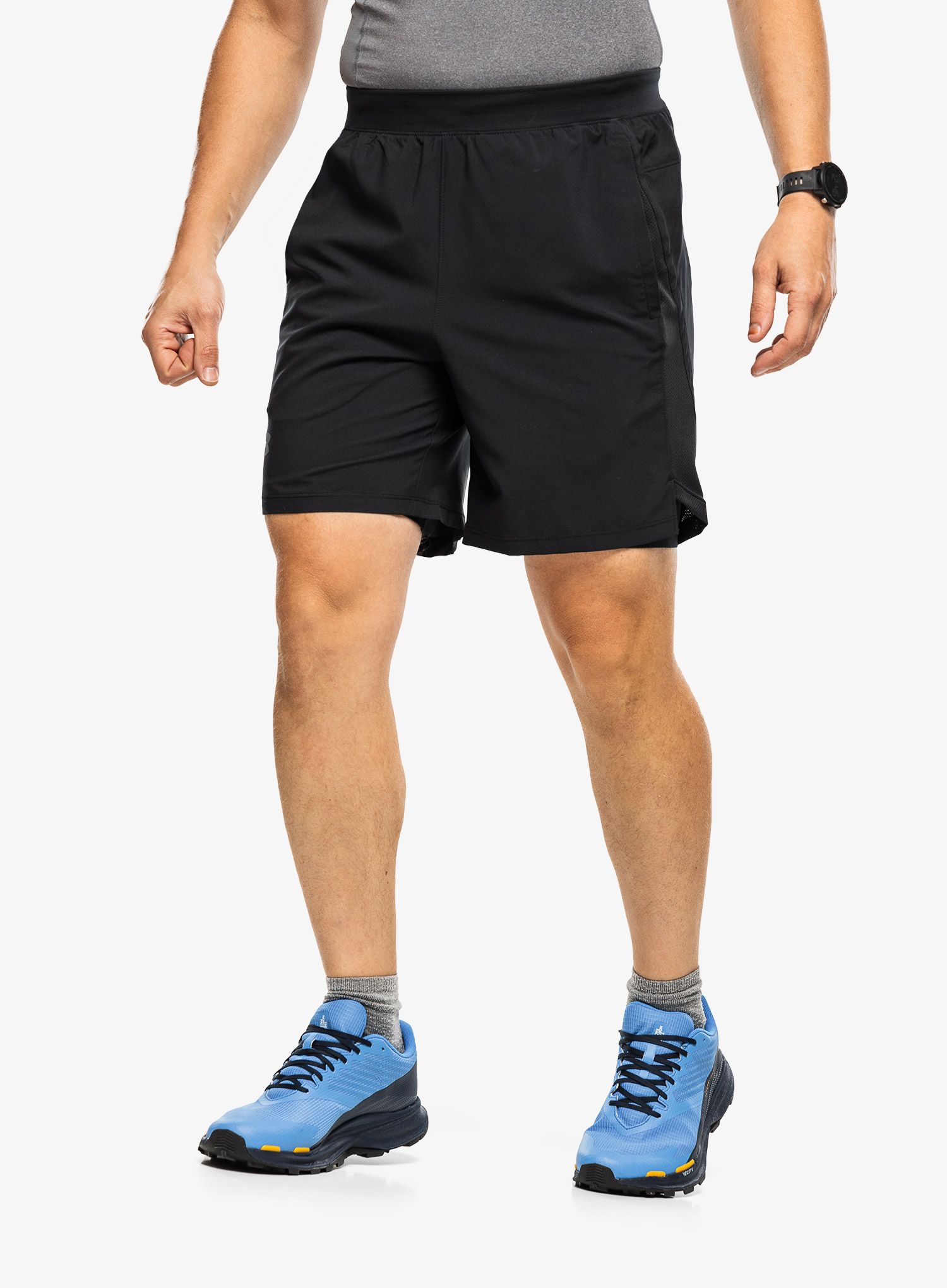 Tekaške kratke hlače Under Armour Launch 2in1 7in Shorts - black/black/refective
