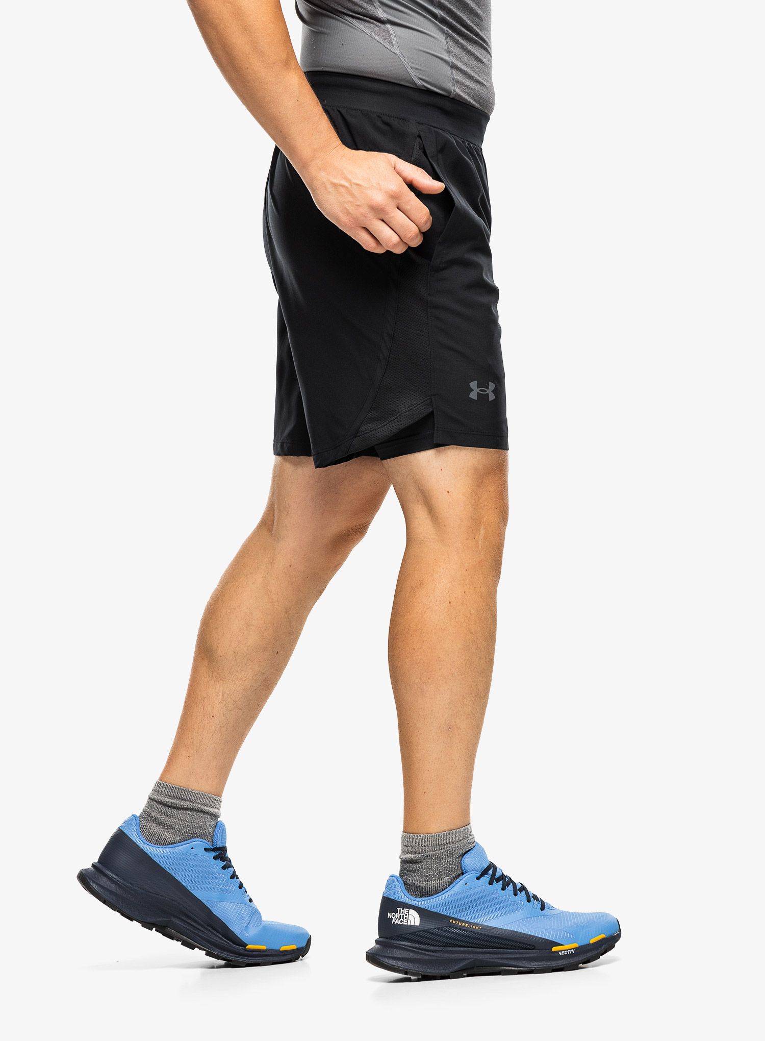 Tekaške kratke hlače Under Armour Launch 2in1 7in Shorts - black/black/refective
