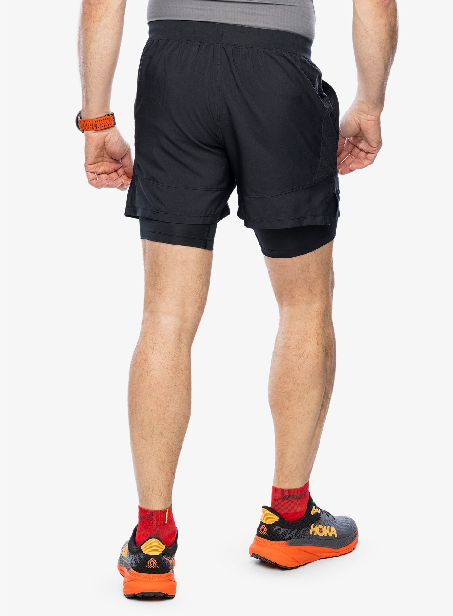 Tekaške kratke hlače Under Armour Launch 5 inch 2-in-1 Short - black/black/reflective