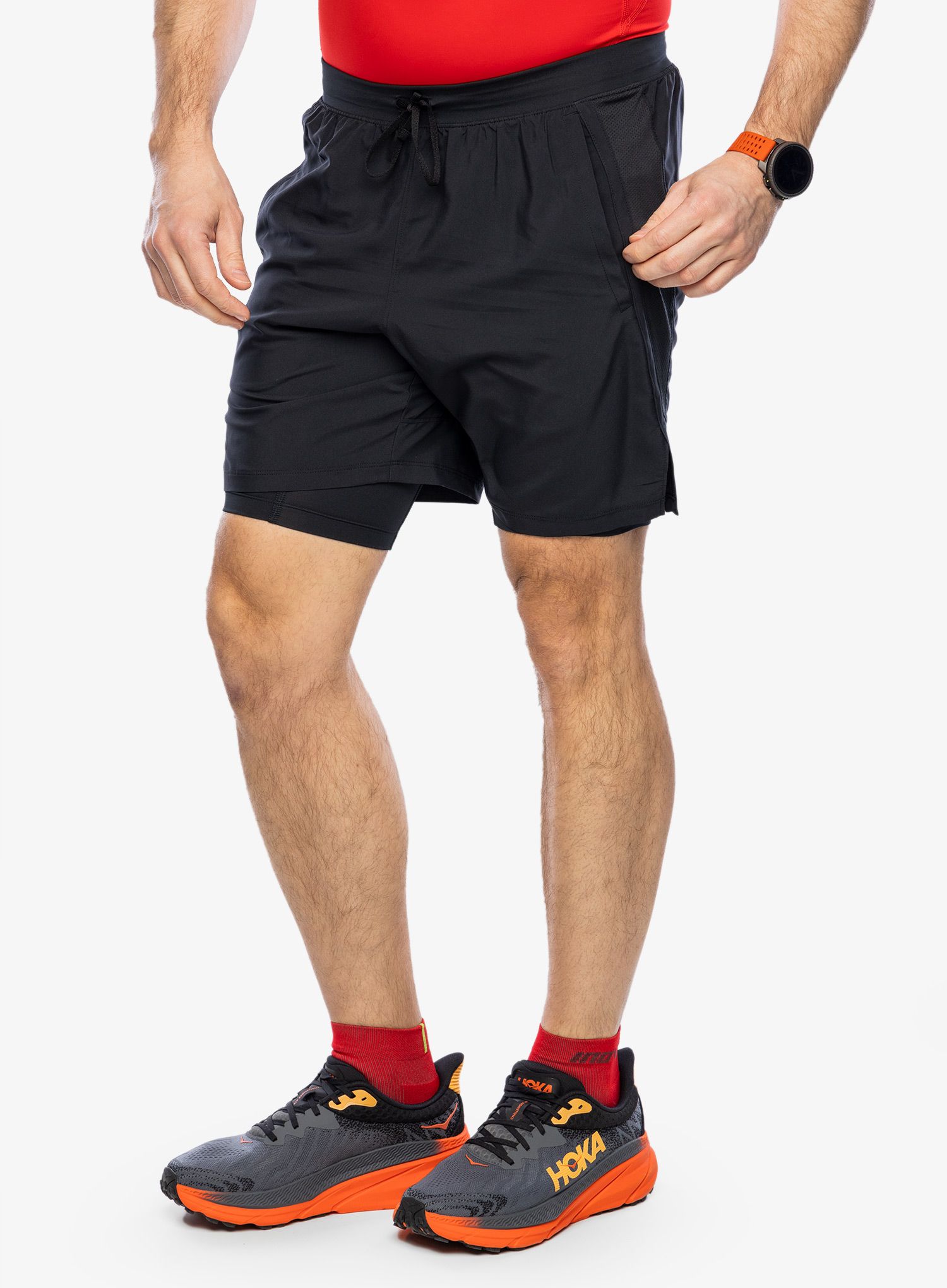 Tekaške kratke hlače Under Armour Launch 7 inch 2-in-1 Short - black/black/reflective