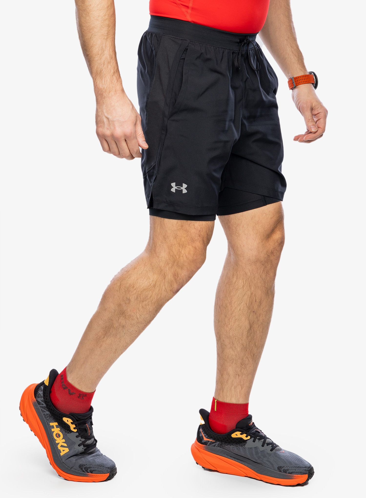 Tekaške kratke hlače Under Armour Launch 7 inch 2-in-1 Short - black/black/reflective