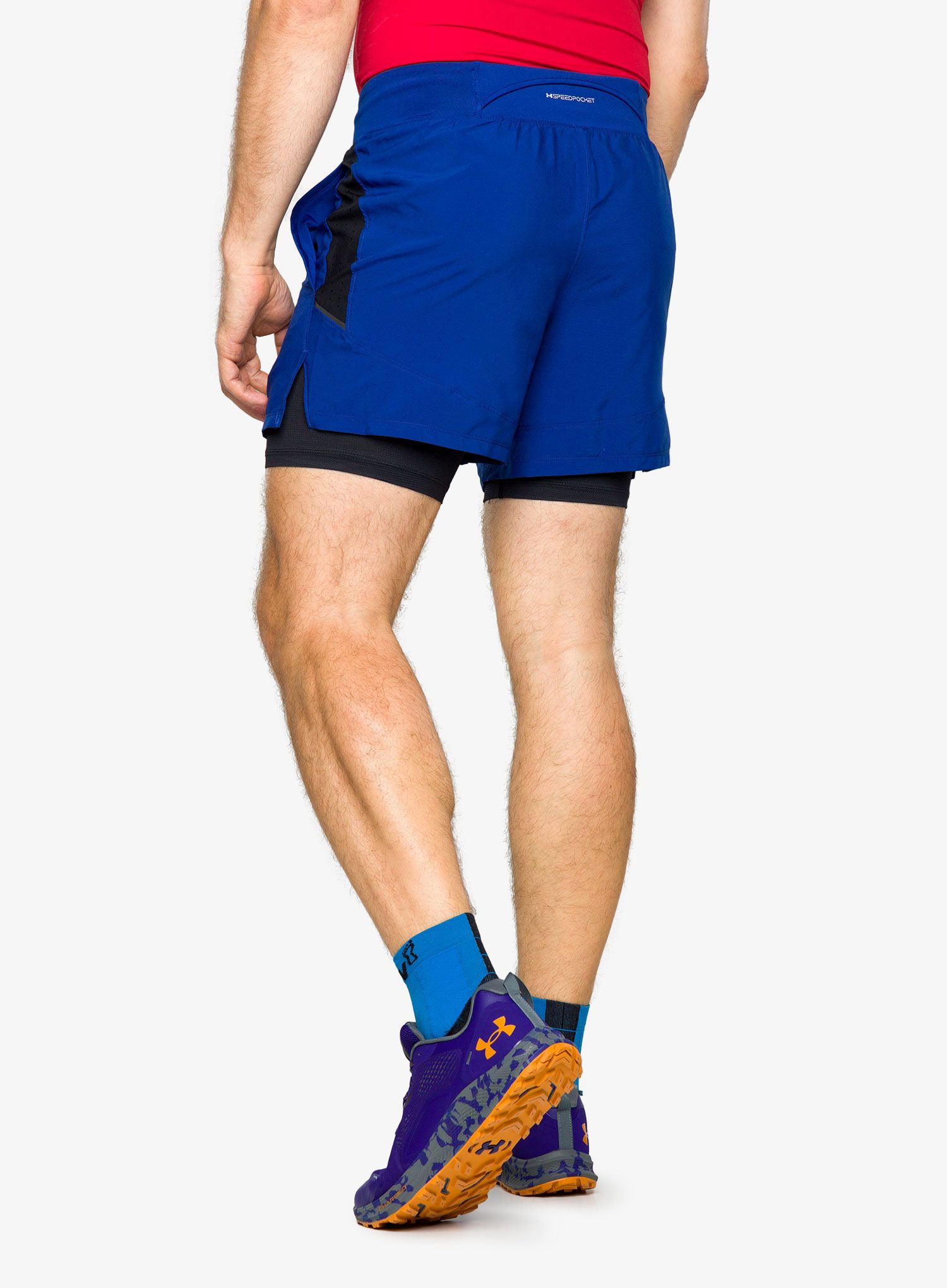 Moške tekaške kratke hlače Under Armour Launch Elite 2in1 5'' Short - blue mirage/black/reflective
