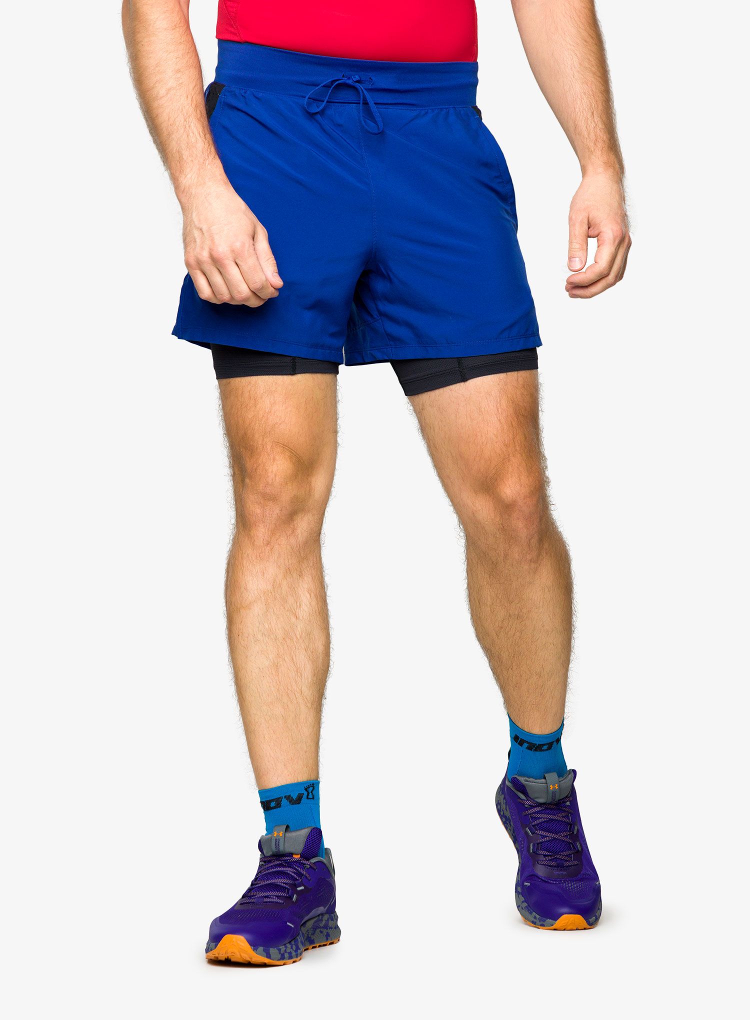 Moške tekaške kratke hlače Under Armour Launch Elite 2in1 5'' Short - blue mirage/black/reflective
