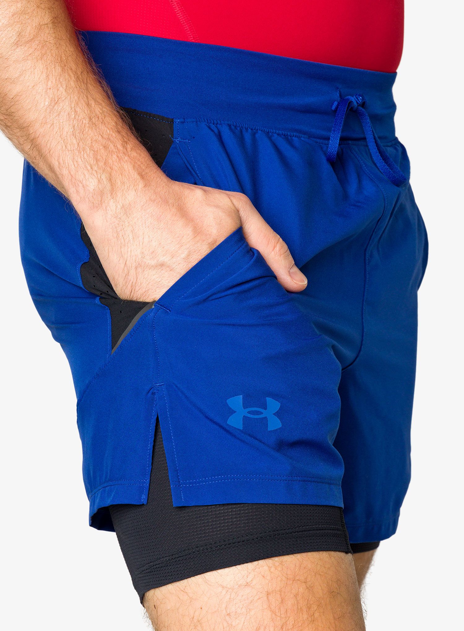 Moške tekaške kratke hlače Under Armour Launch Elite 2in1 5'' Short - blue mirage/black/reflective