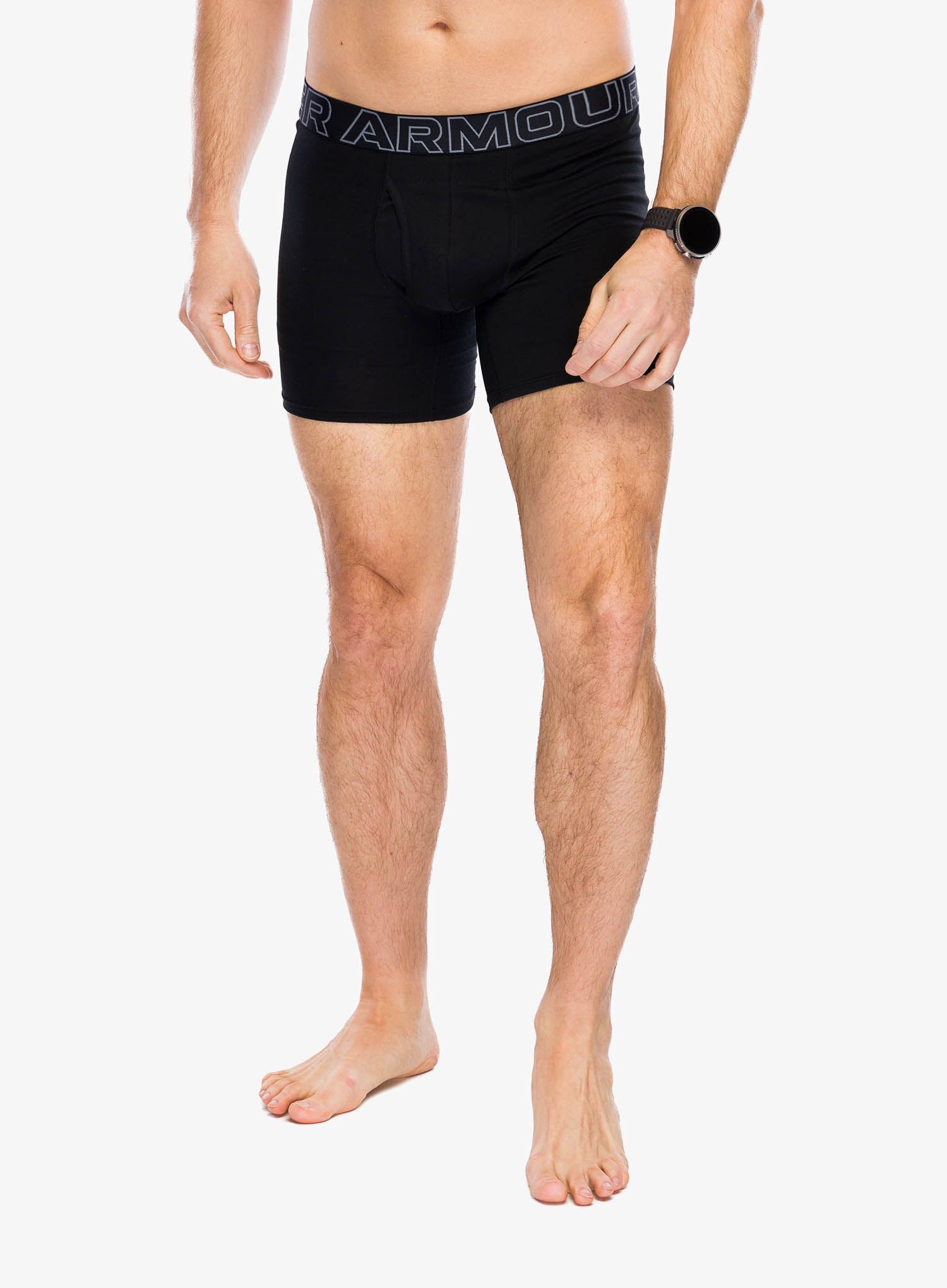Boksarice Under Armour Performance Cotton 6 in 3-Pack Boxerjock - black/black/steel
