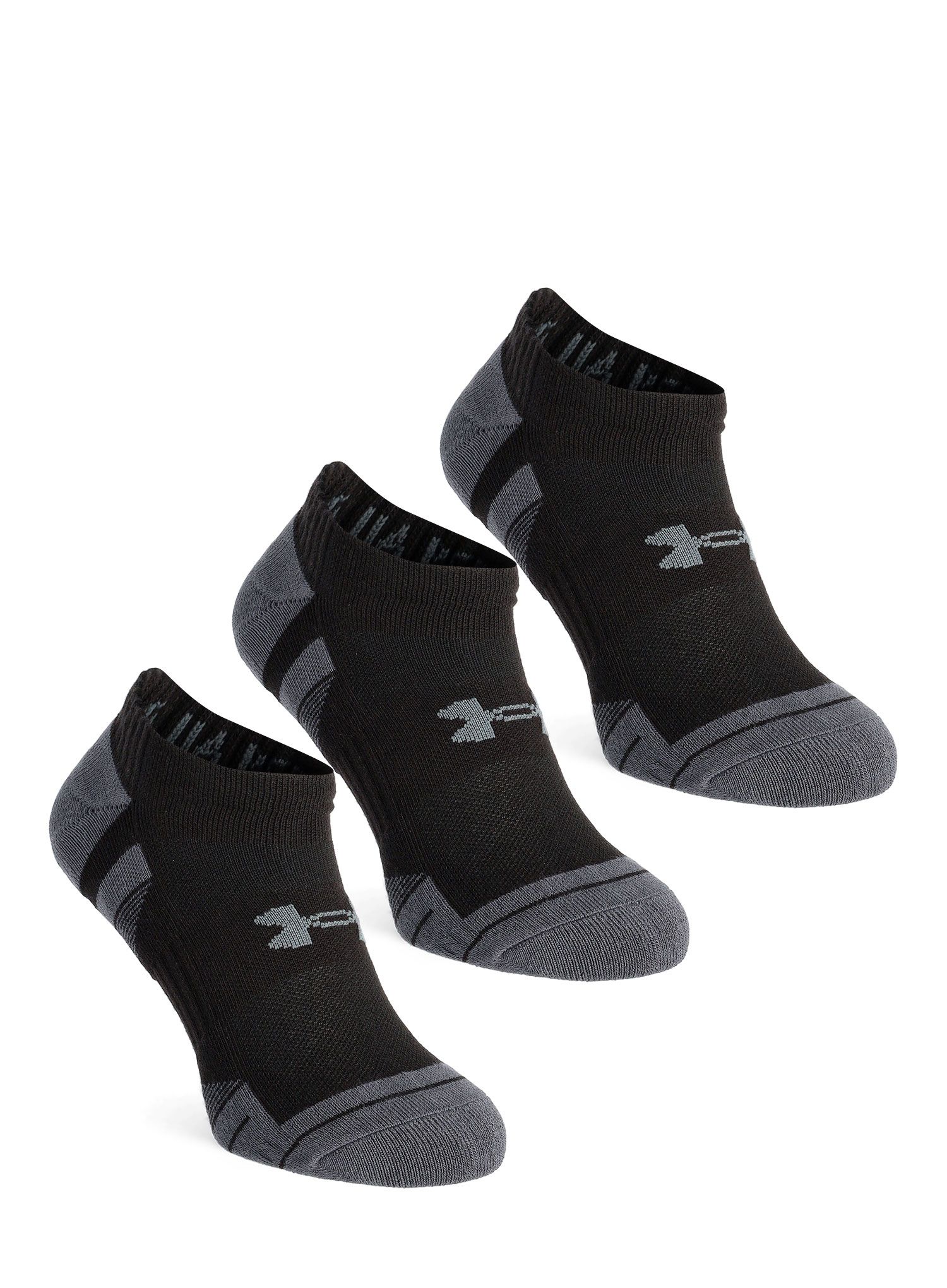 Nogavice Under Armour Performance Cotton No Show 3-Pack - black/black/pitch gray