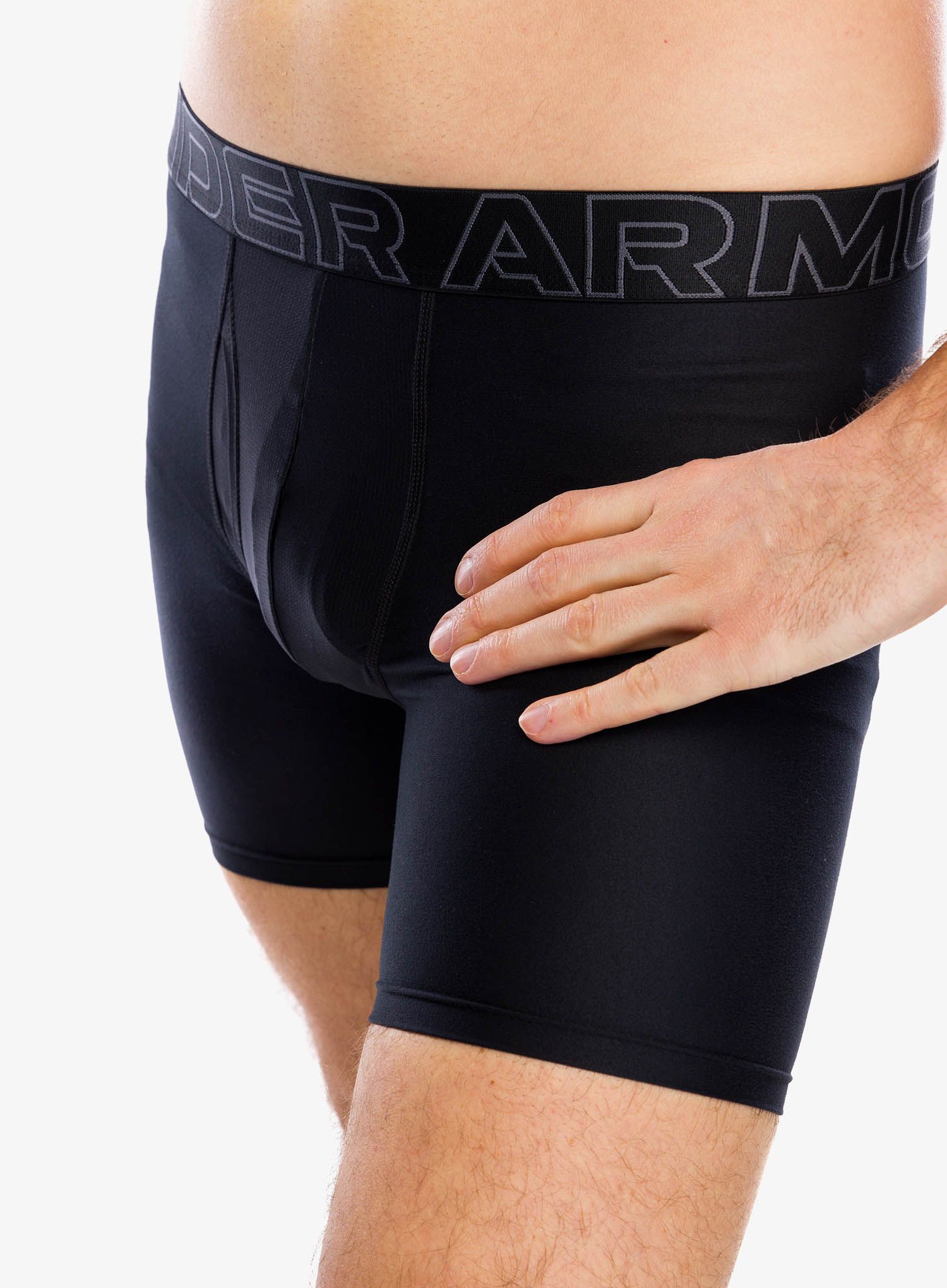 Boksarice Under Armour Performance Tech 6 in 3-Pack Boxerjock - black/black/castlerock