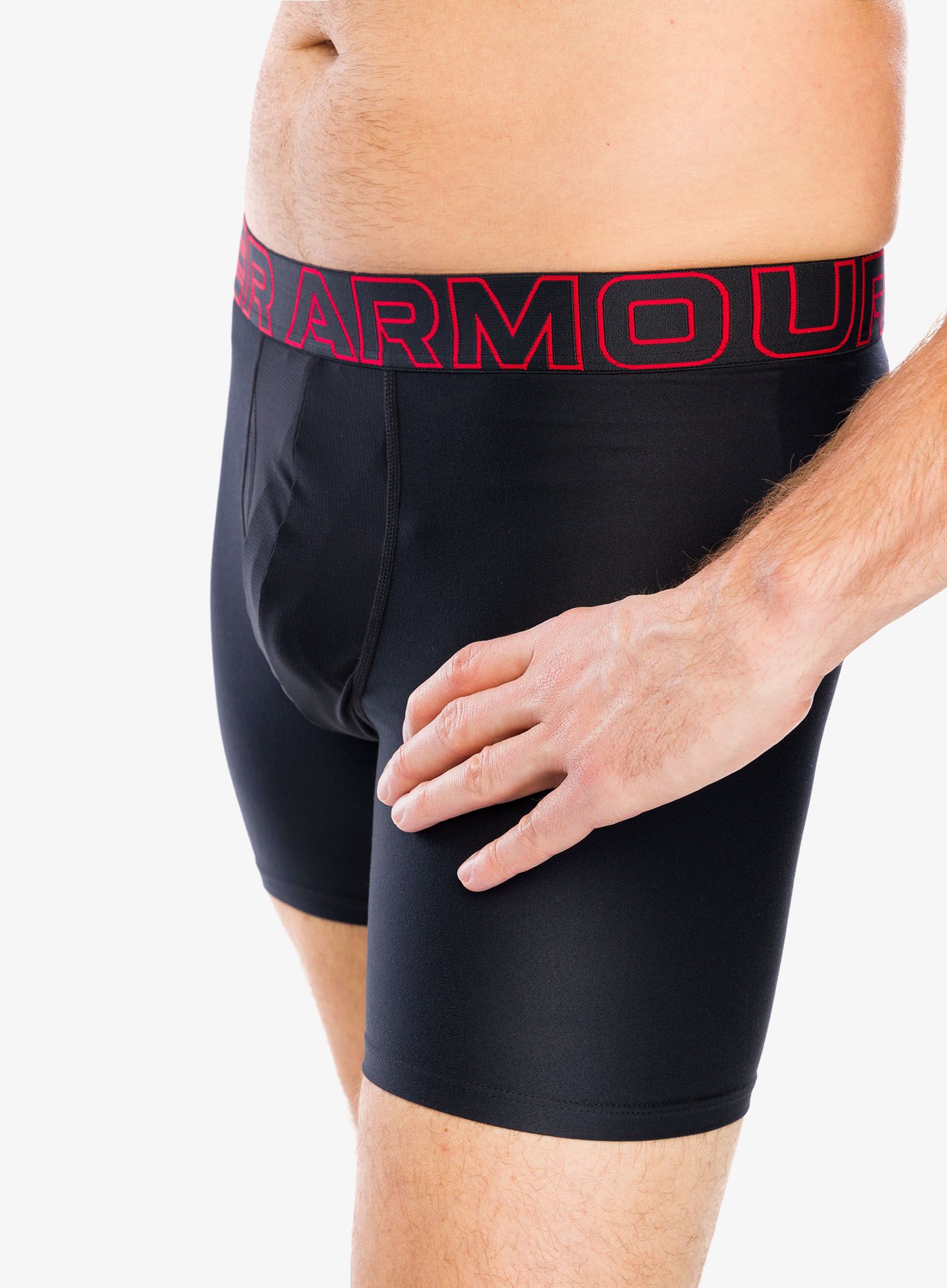 Boksarice Under Armour Performance Tech 6 in 3-Pack Boxerjock - red/castlerock full heather