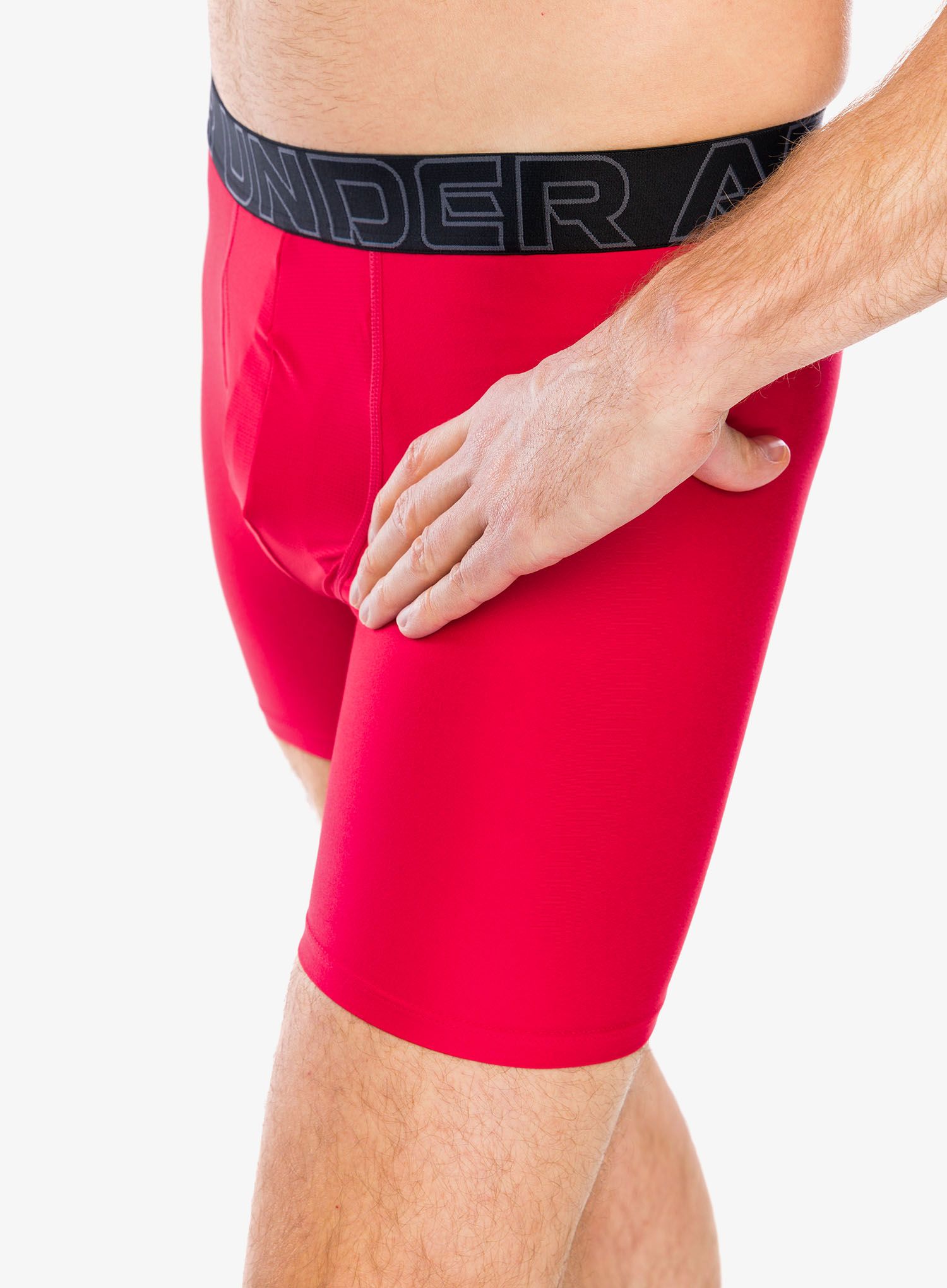 Boksarice Under Armour Performance Tech 6 in 3-Pack Boxerjock - red/castlerock full heather