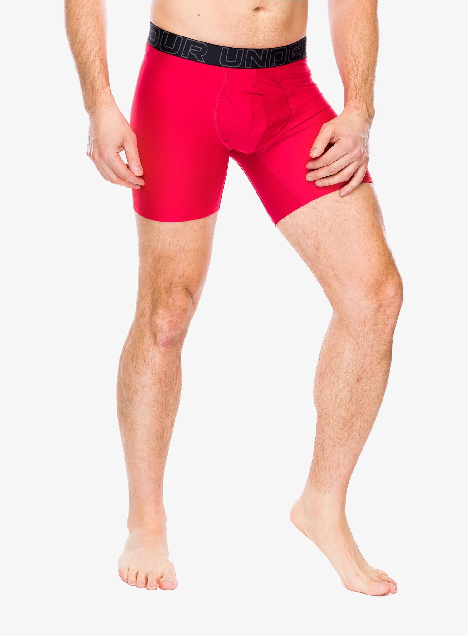 Boksarice Under Armour Performance Tech 6 in 3-Pack Boxerjock - red/castlerock full heather