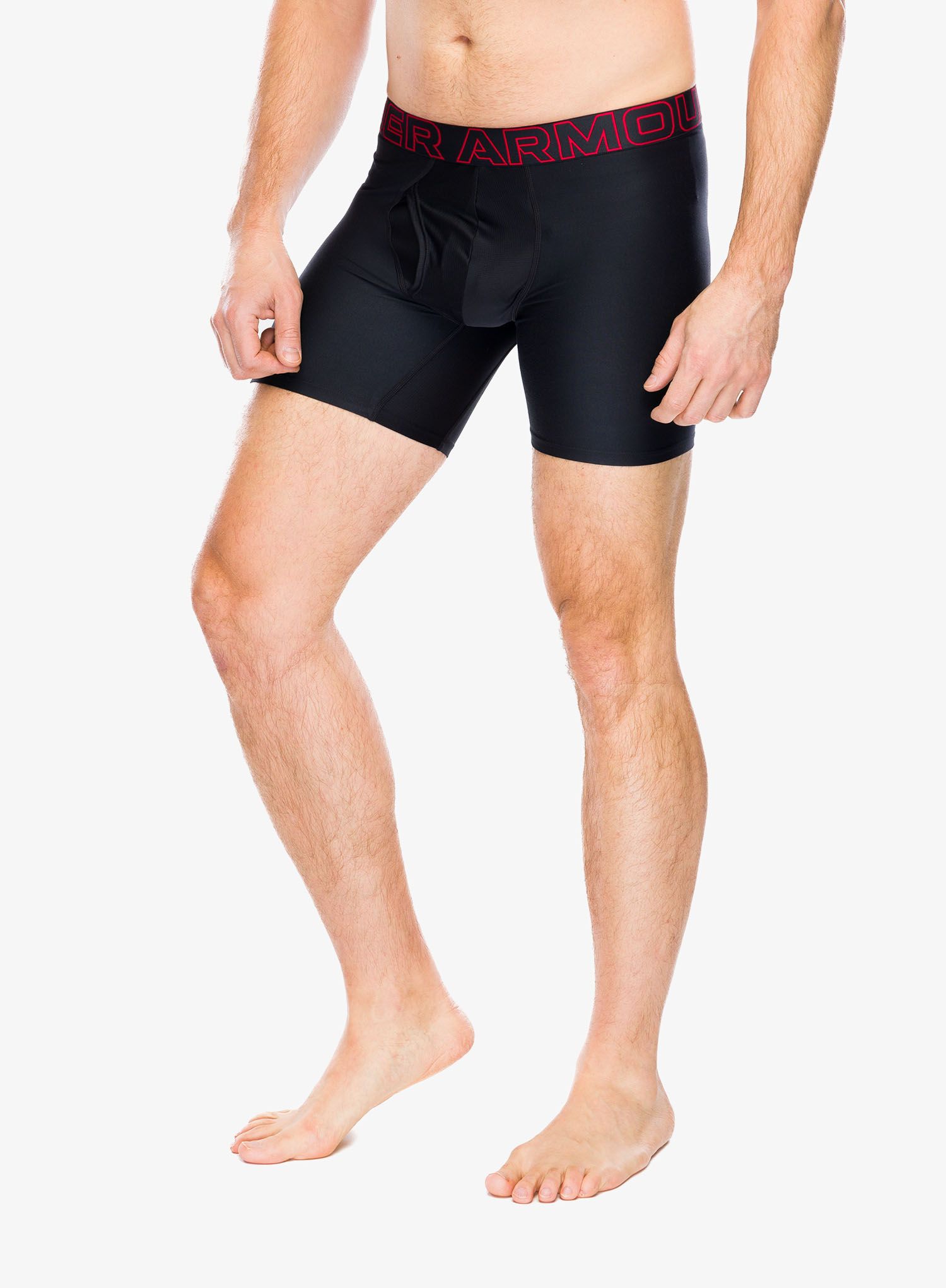 Boksarice Under Armour Performance Tech 6 in 3-Pack Boxerjock - red/castlerock full heather
