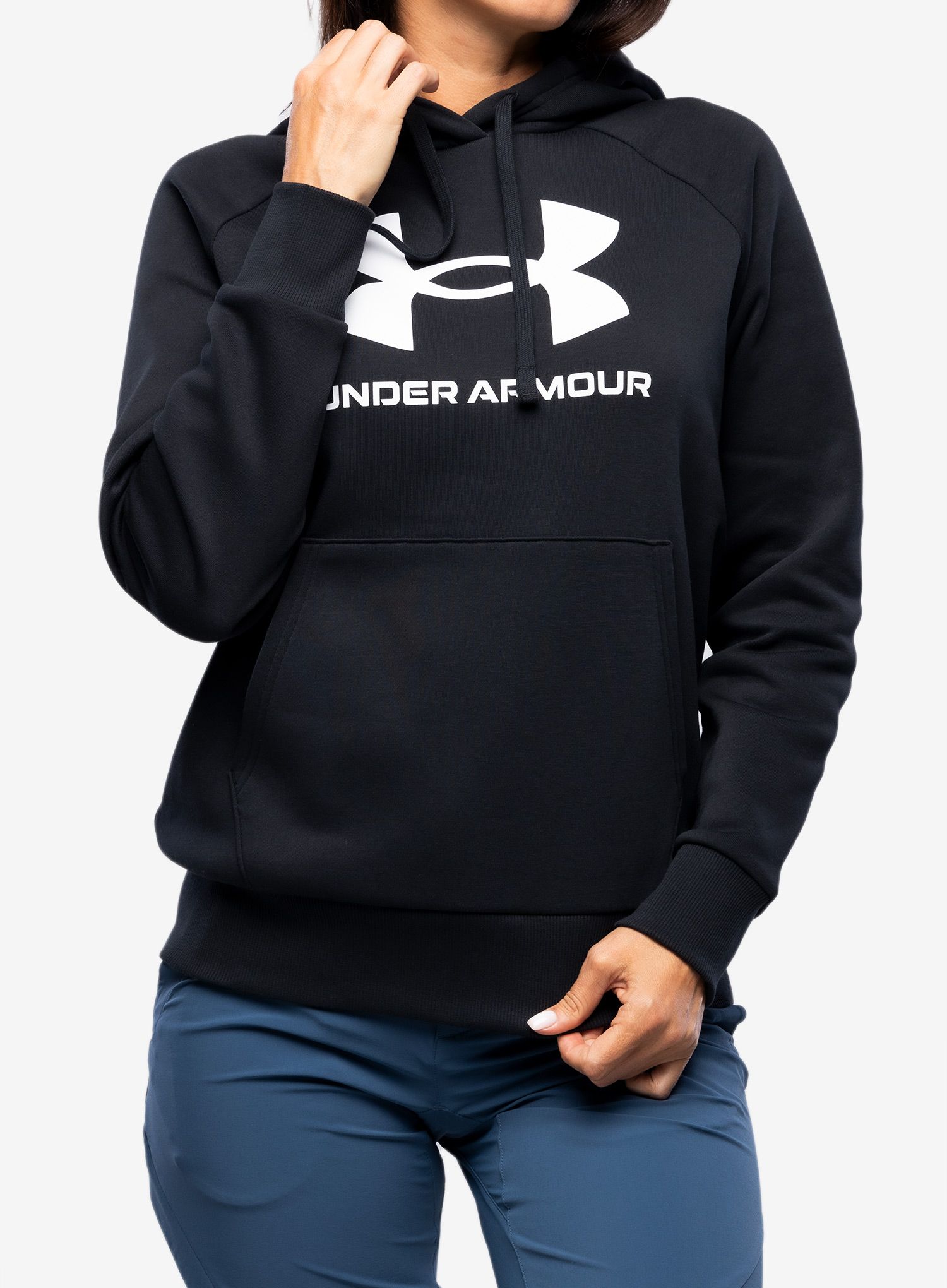 Ženska jopica Under Armour Rival Fleece Big Logo Hoody - black/white