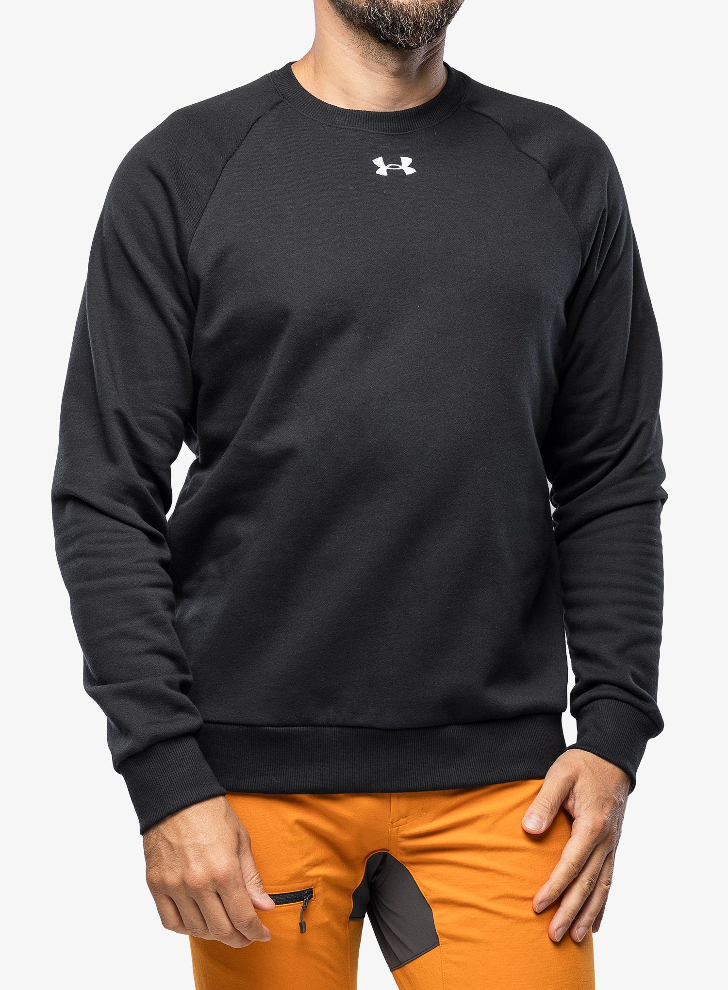 Moška jopica Under Armour Rival Fleece Crew - black/white