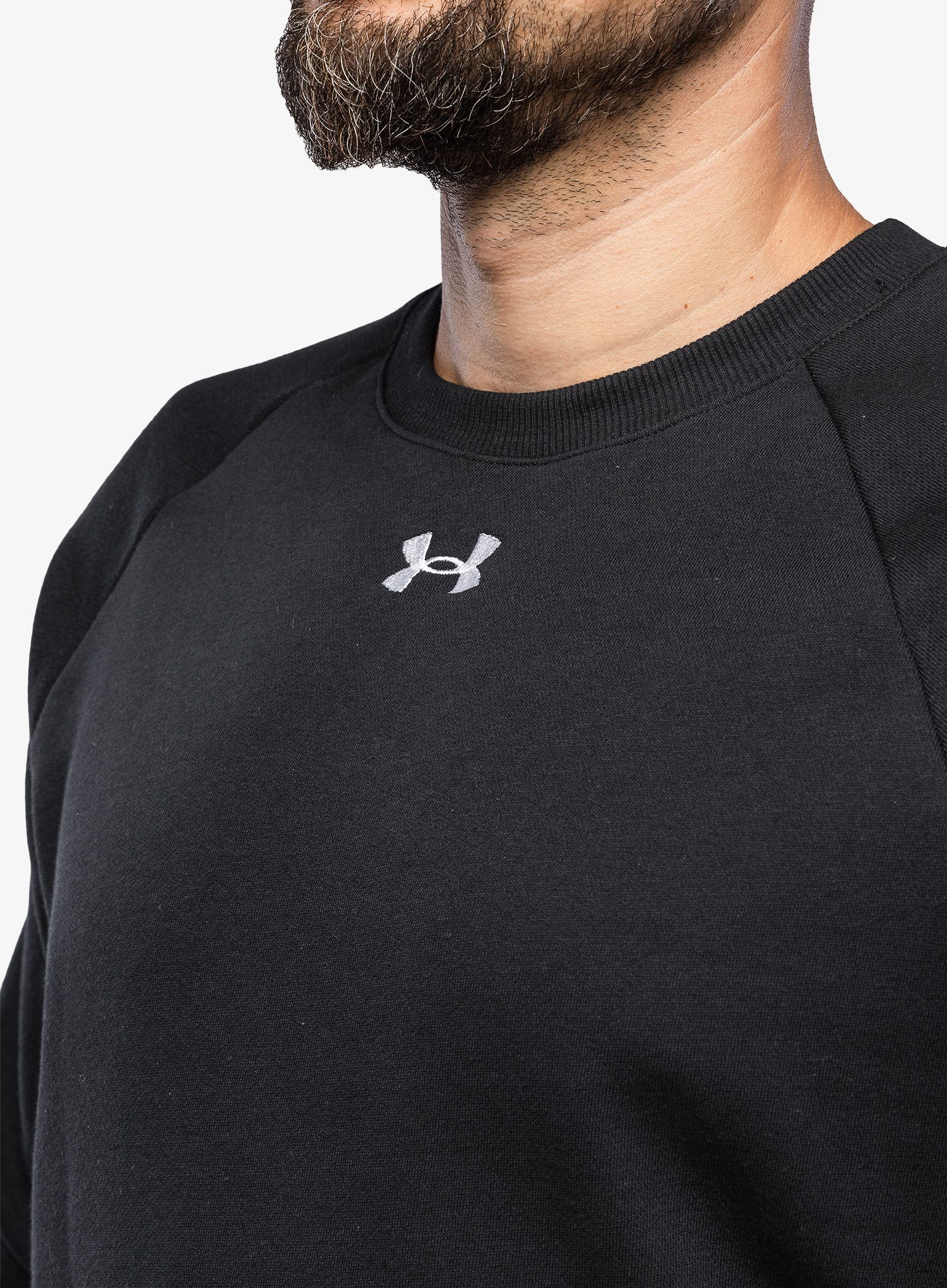 Moška jopica Under Armour Rival Fleece Crew - black/white