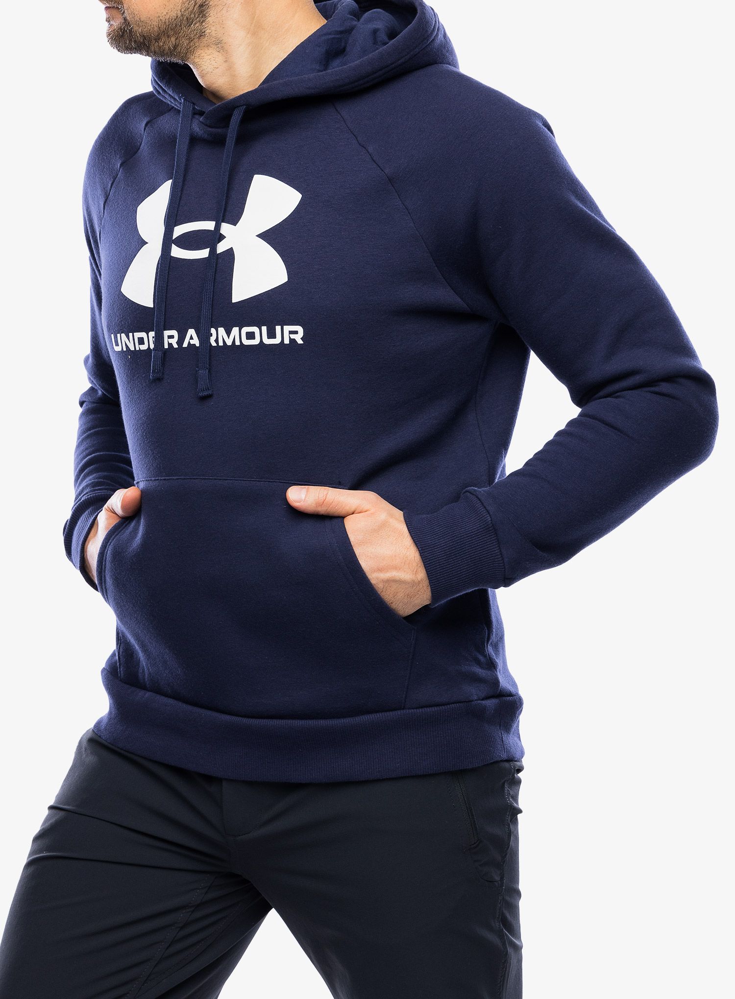 Jopica s kapuco Under Armour Rival Fleece Logo Hoodie - midnight navy/white