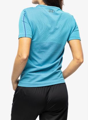 Ženska športna majica Under Armour Rush Seamless SS - glacier blue/sonar blue/irid