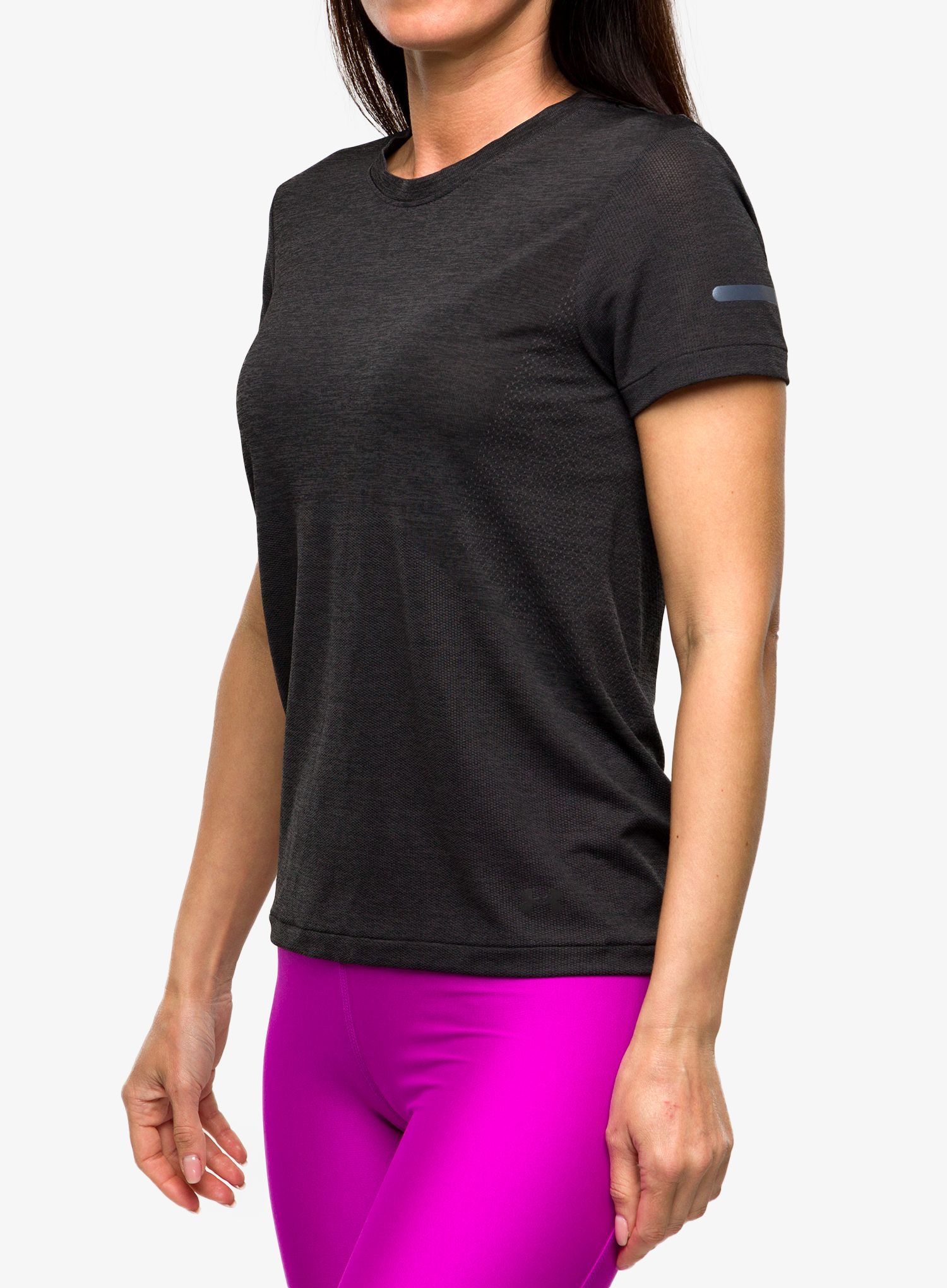 Ženska tekaška majica Under Armour Seamless Stride SS - black/black/reflective