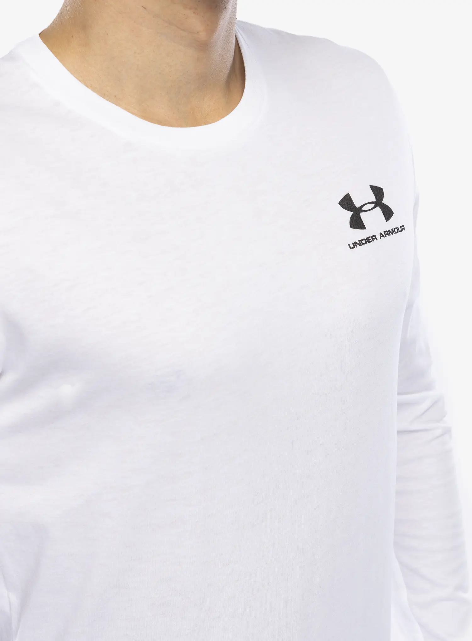 Majica z dolgimi rokavi Under Armour Sportstyle Left Chest LS - white/black