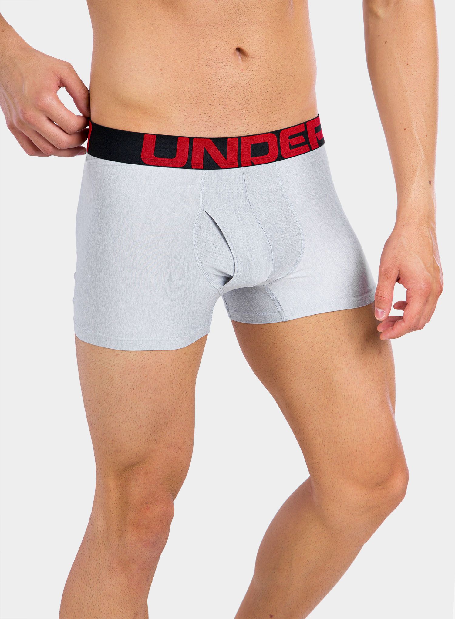 Moške boksarice Under Armour Tech 3in Boxerjock 2-Pack - gray/gray