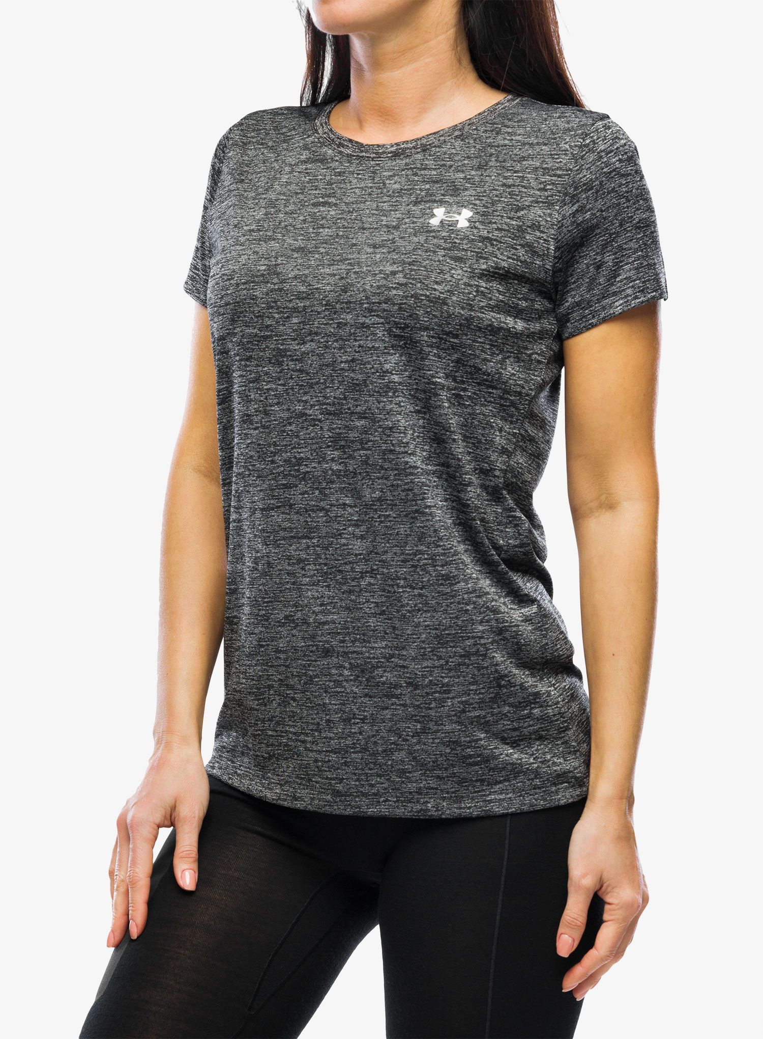 Ženska športna majica Under Armour Tech SSC Twist - black/metallic silver