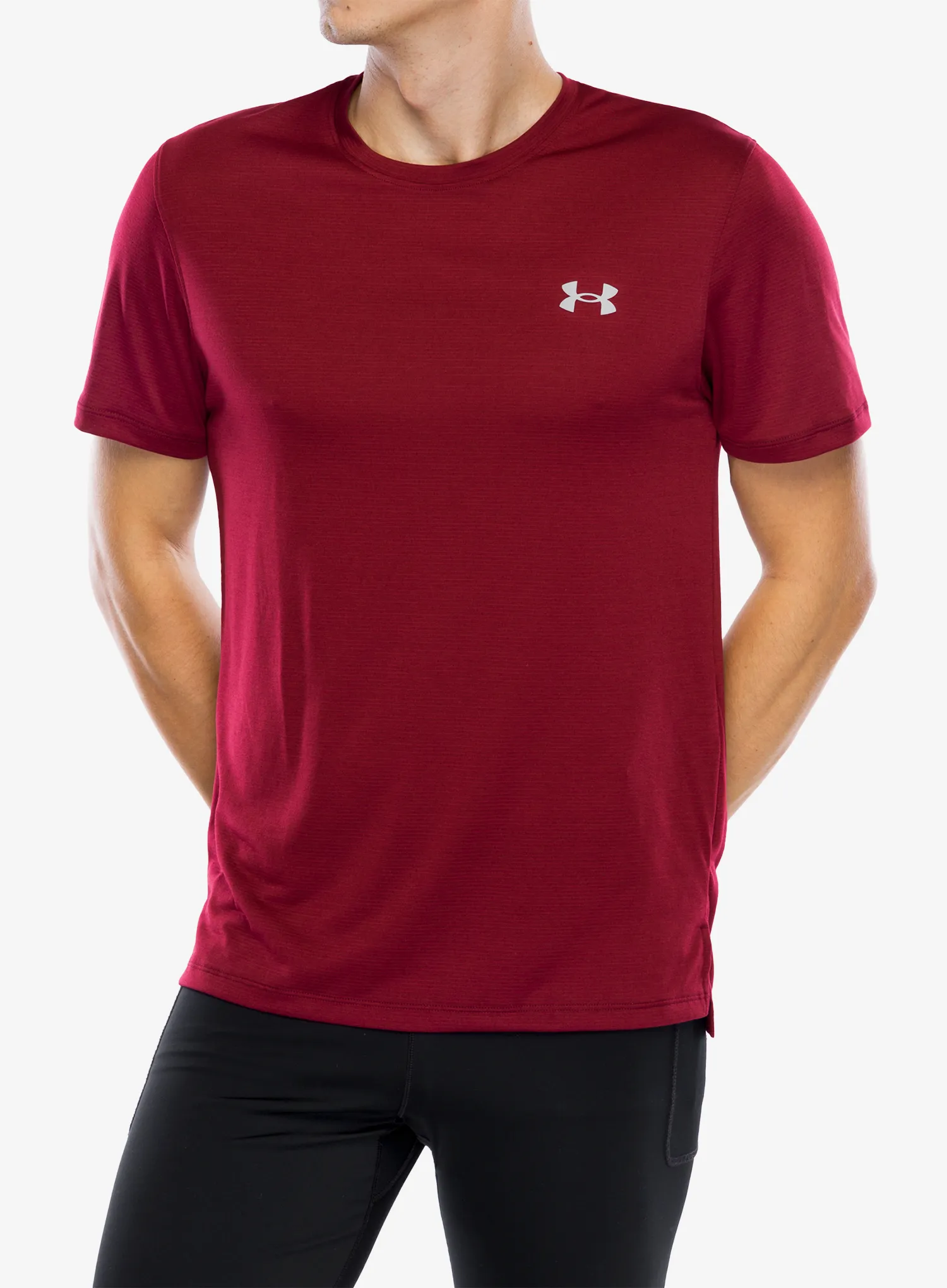 Majica za tek Under Armour UA Launch Short Sleeve - cardinal/reflective