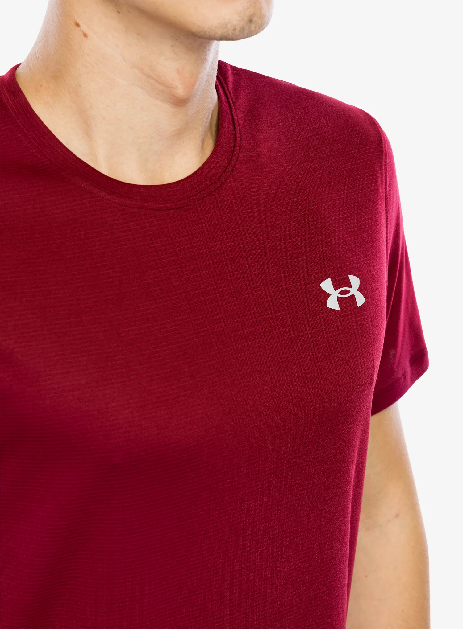 Majica za tek Under Armour UA Launch Short Sleeve - cardinal/reflective