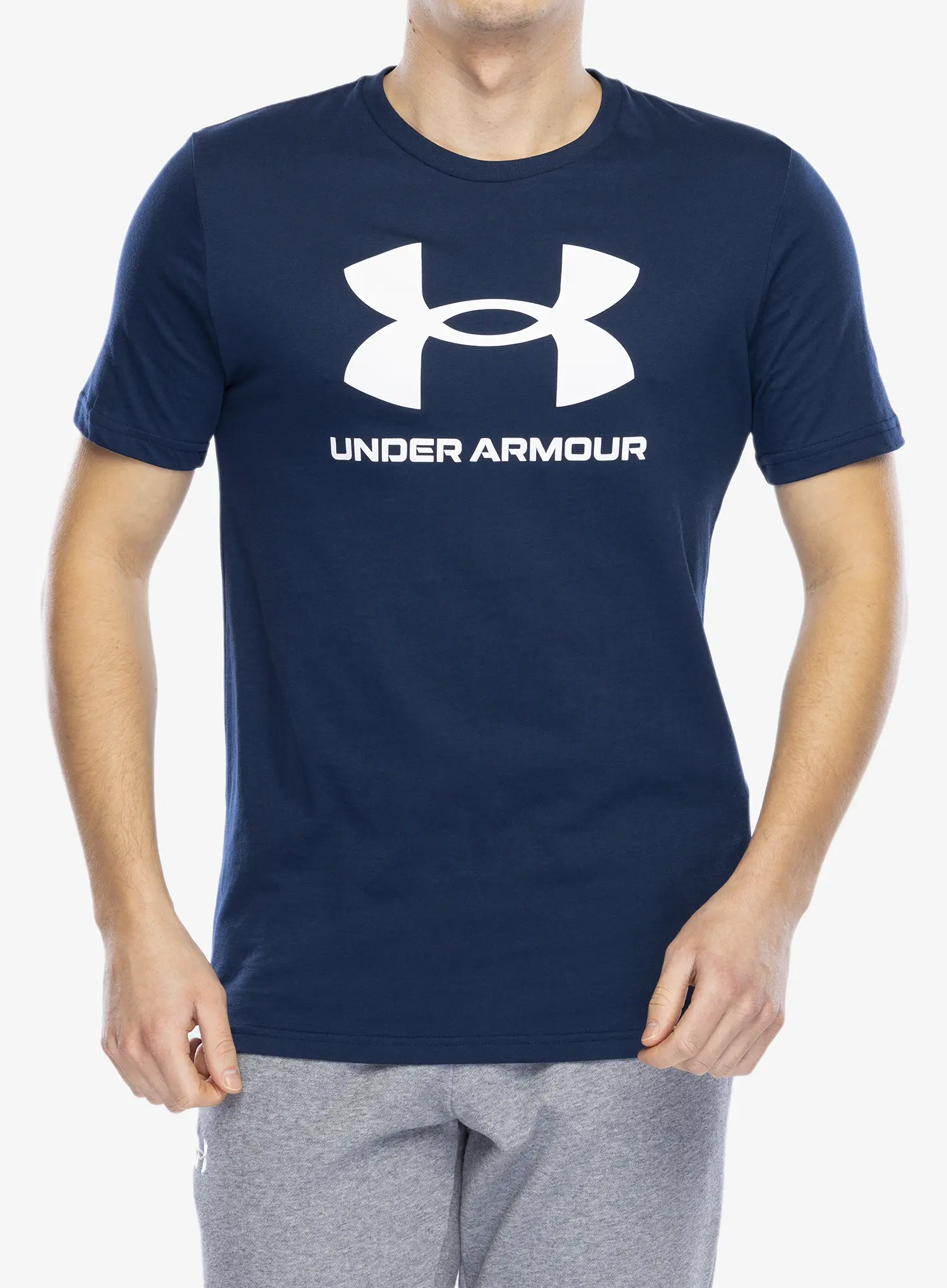 Majica s potiskom Under Armour UA Logo Short Sleeve - academy/white