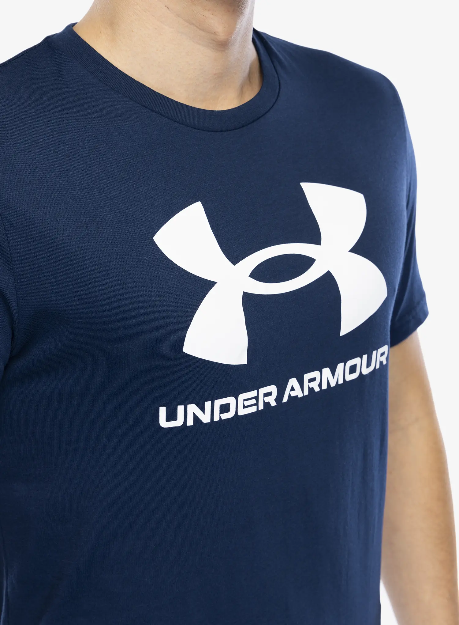 Majica s potiskom Under Armour UA Logo Short Sleeve - academy/white