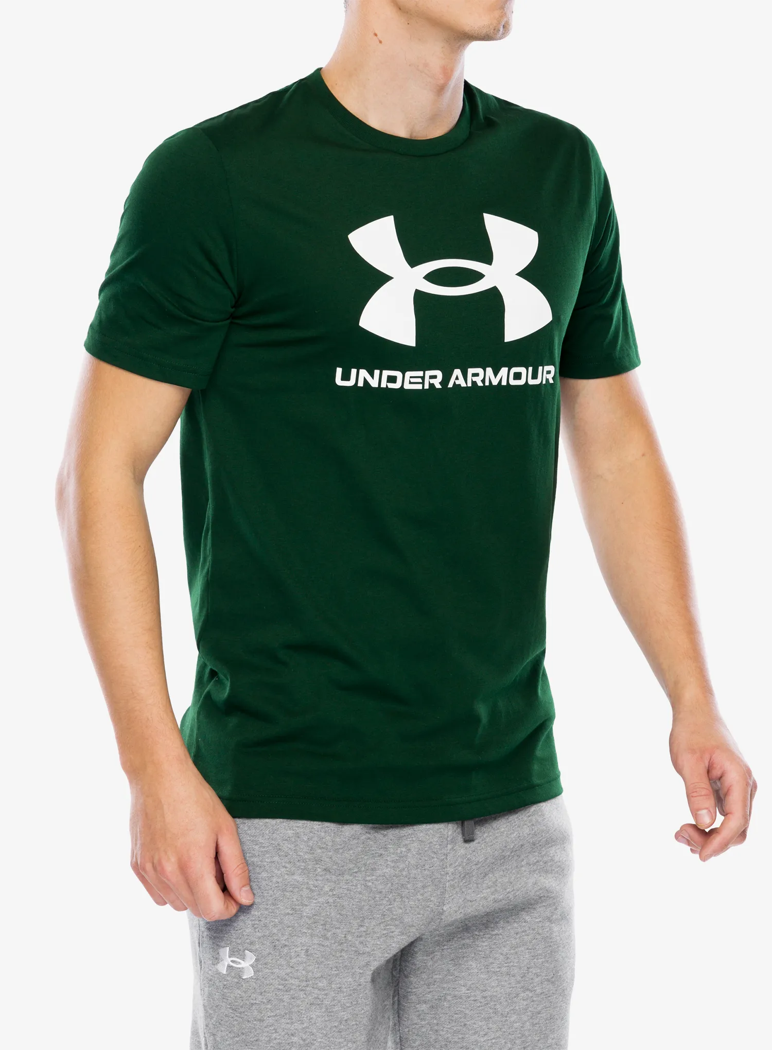 Bombažna majica Under Armour UA Logo Short Sleeve - forest green/white