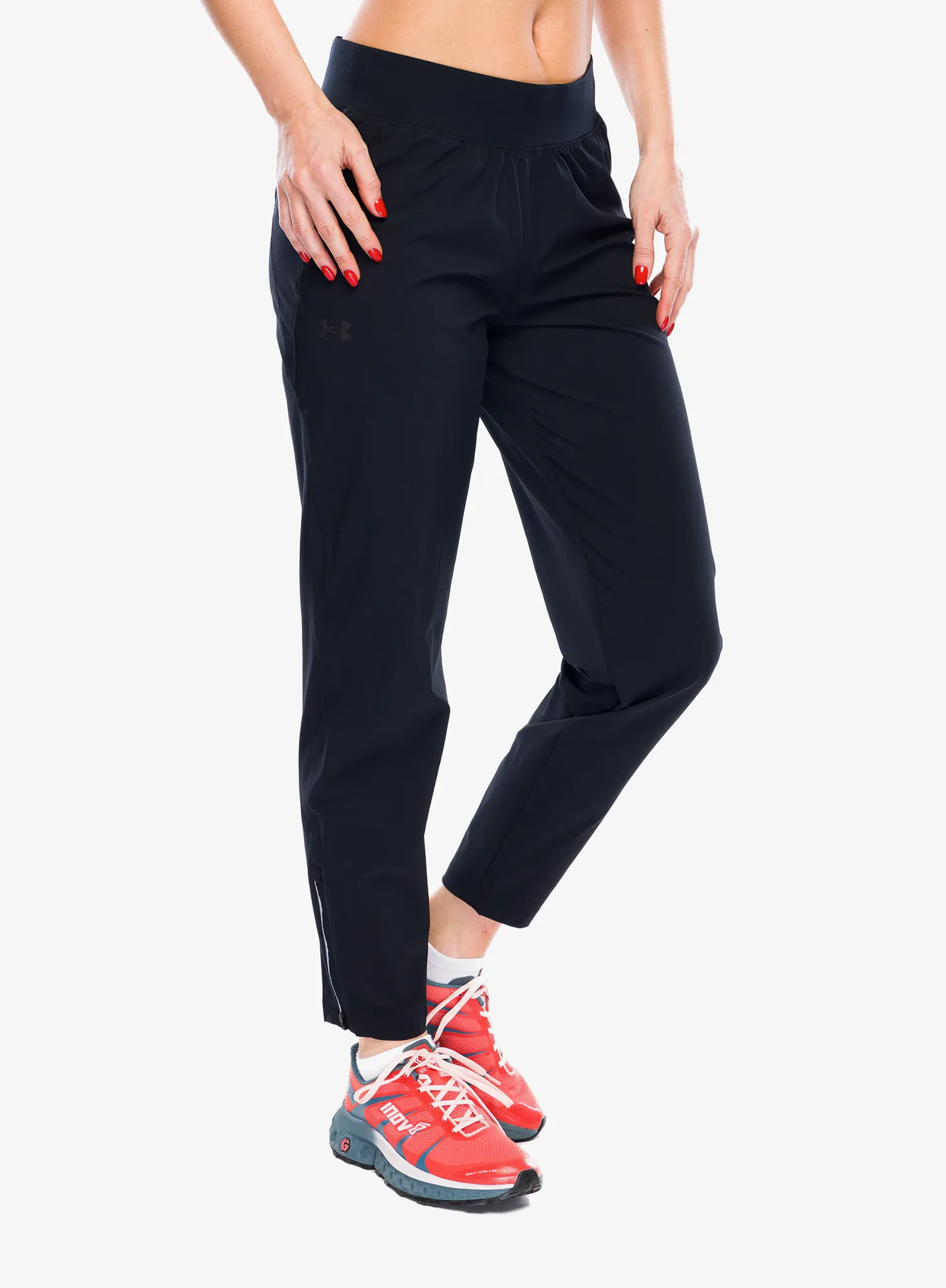 Ženske tekaške hlače Under Armour UA OutRun The Storm Pants - black/jet gray/reflective