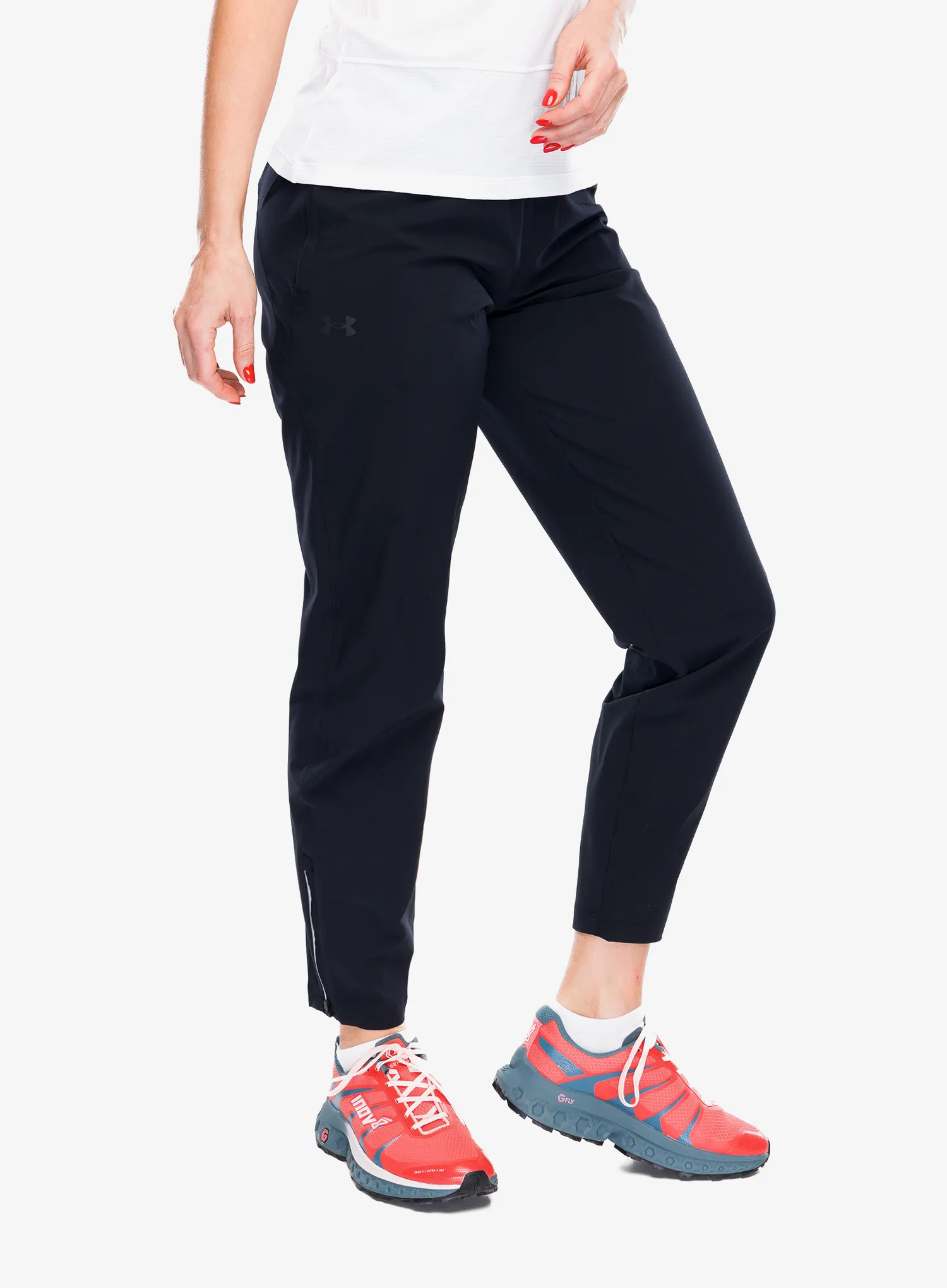 Ženske tekaške hlače Under Armour UA OutRun The Storm Pants - black/jet gray/reflective