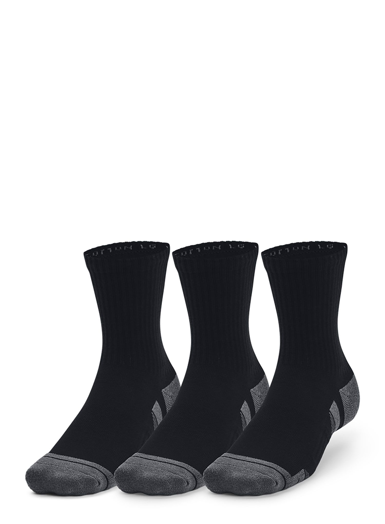 Nogavice Under Armour UA Performance Cotton 3 Pack Mid Crew - black/black/pitch gray