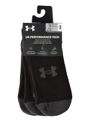 Nogavice Under Armour UA Performance Tech 3-Pack Crew - black/black/jet gray
